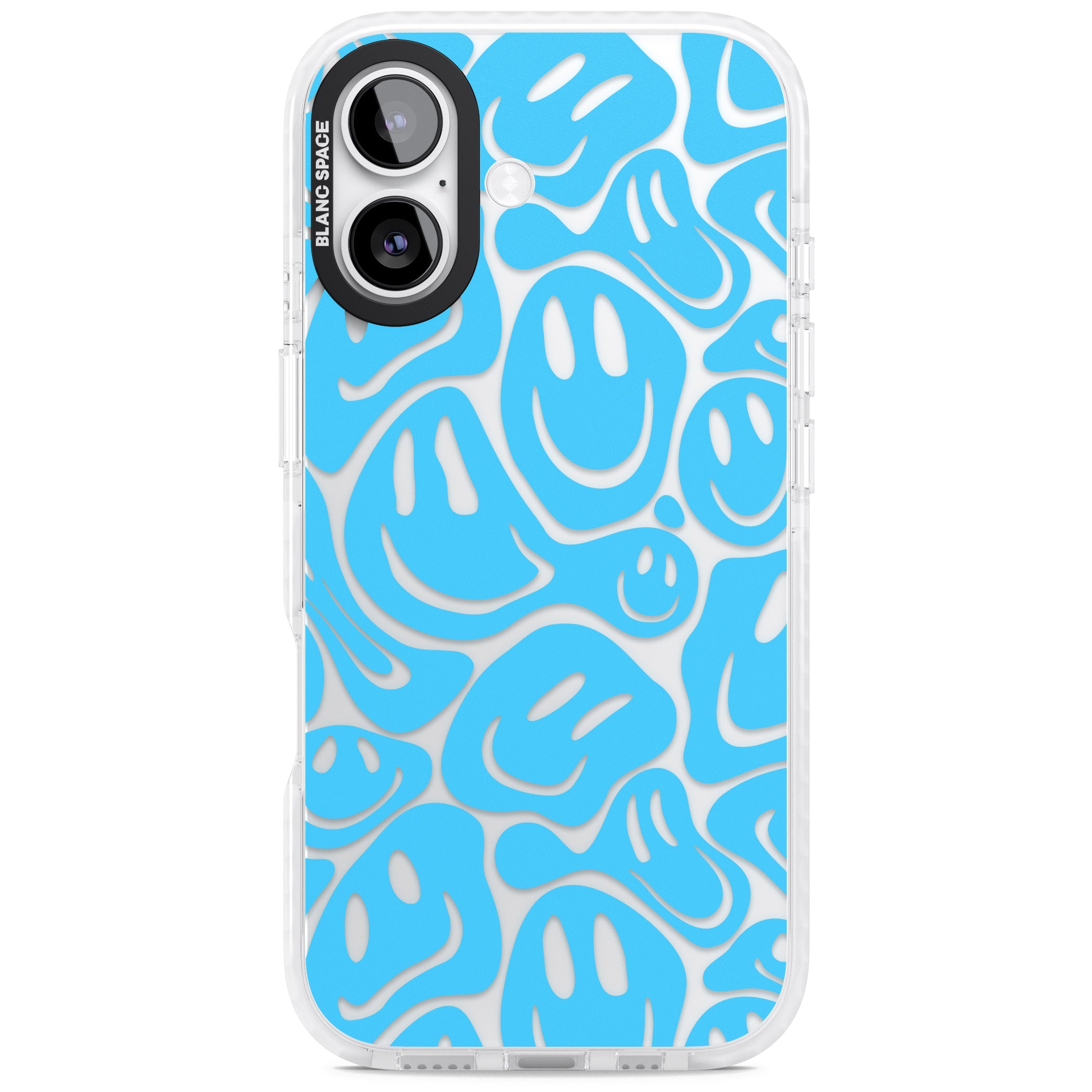 Blue Acid Faces iPhone 17 Impact Clear Phone Case