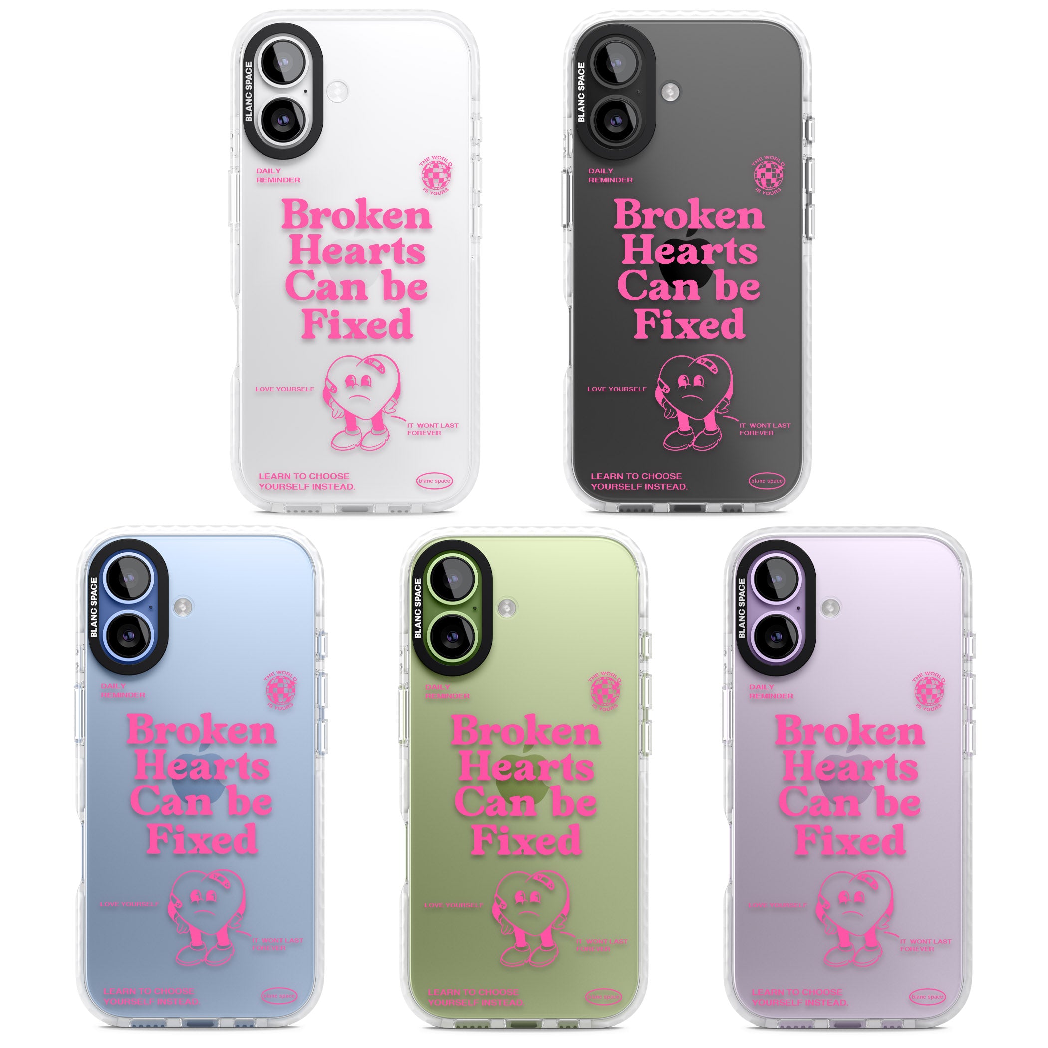 Broken Hearts Can Be Fixed iPhone 17 Impact Clear Phone Case APT Impact Protection