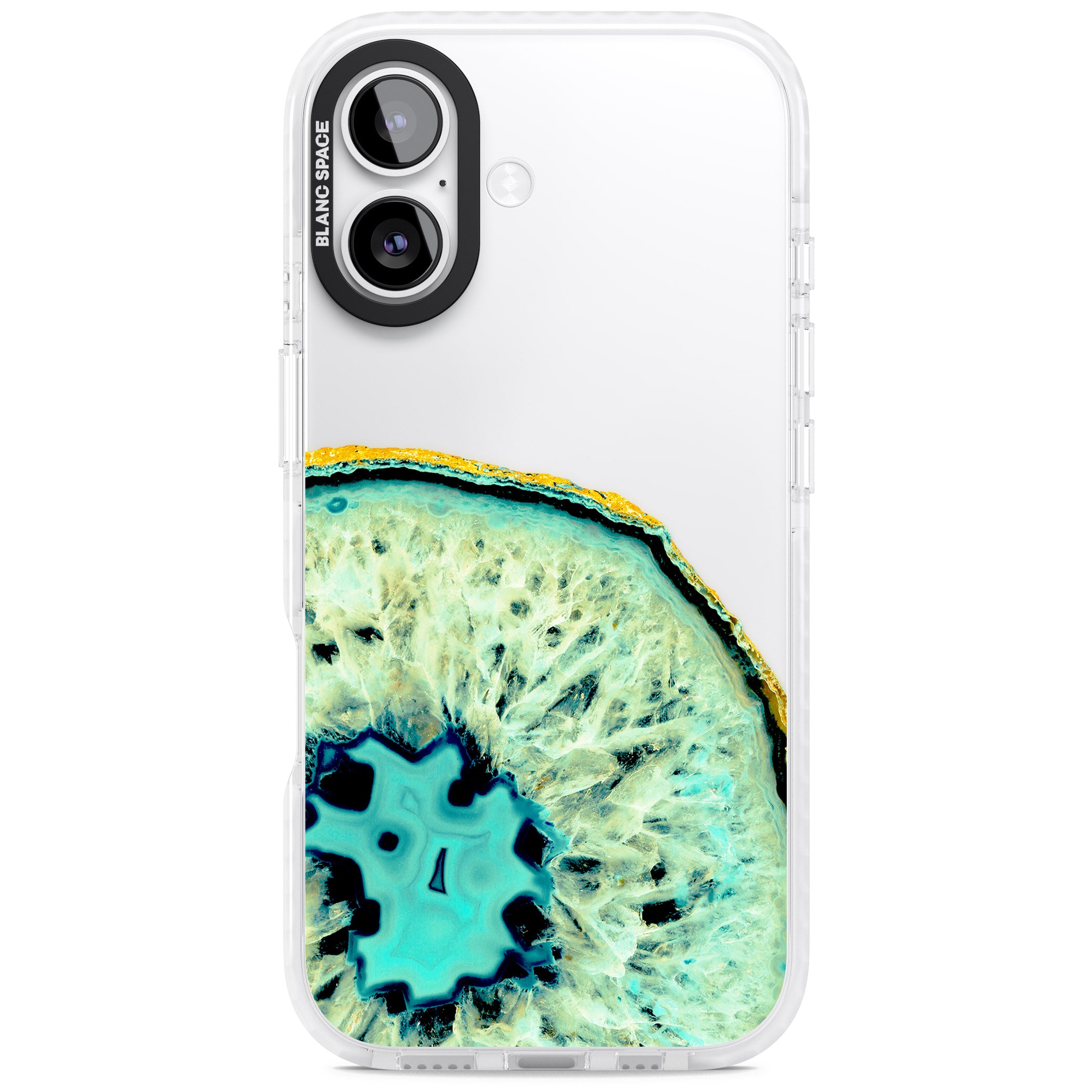 Turquoise Geode Crystal iPhone 17 Impact Clear Phone Case