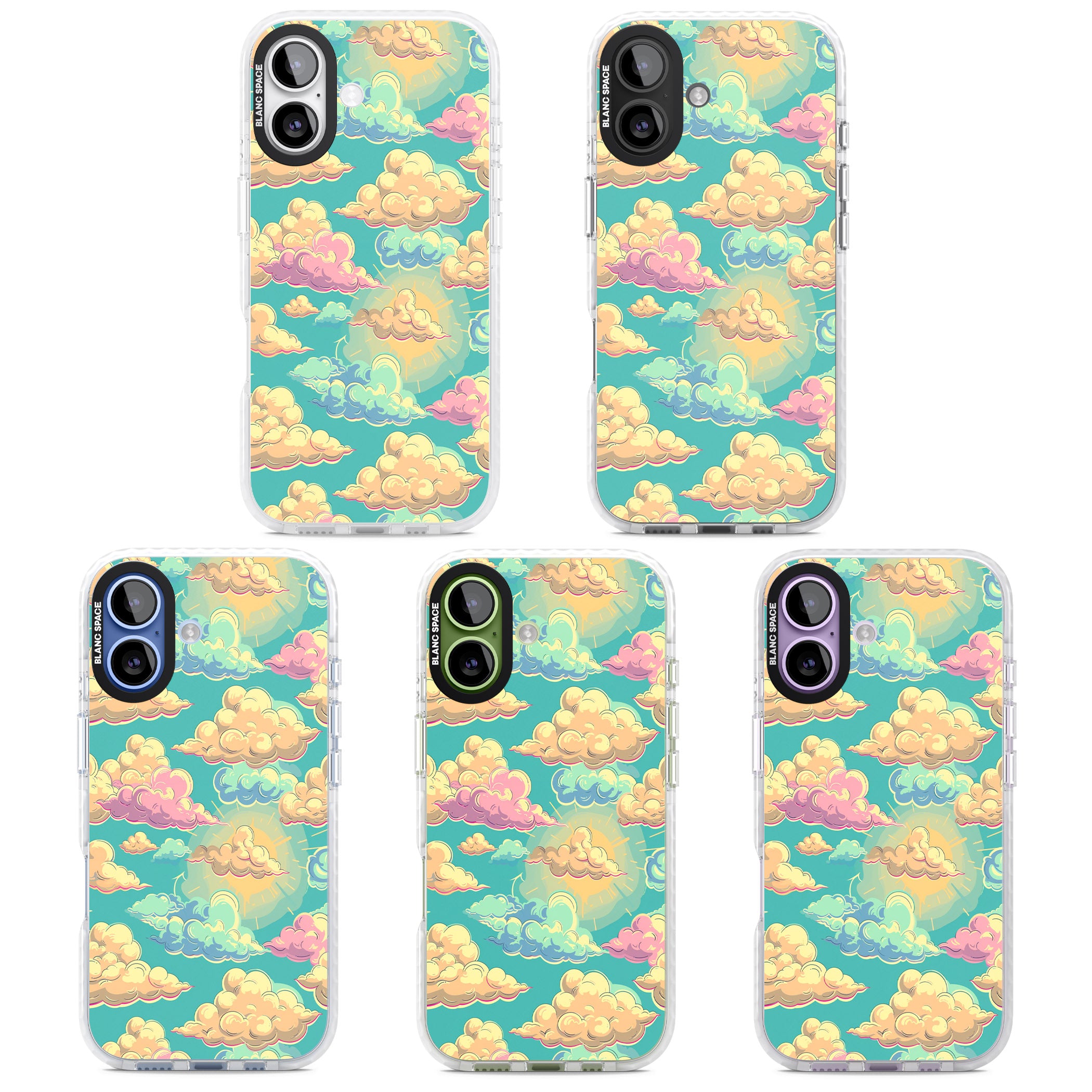 Pastel Clouds iPhone 17 Impact Clear Phone Case APT Impact Protection