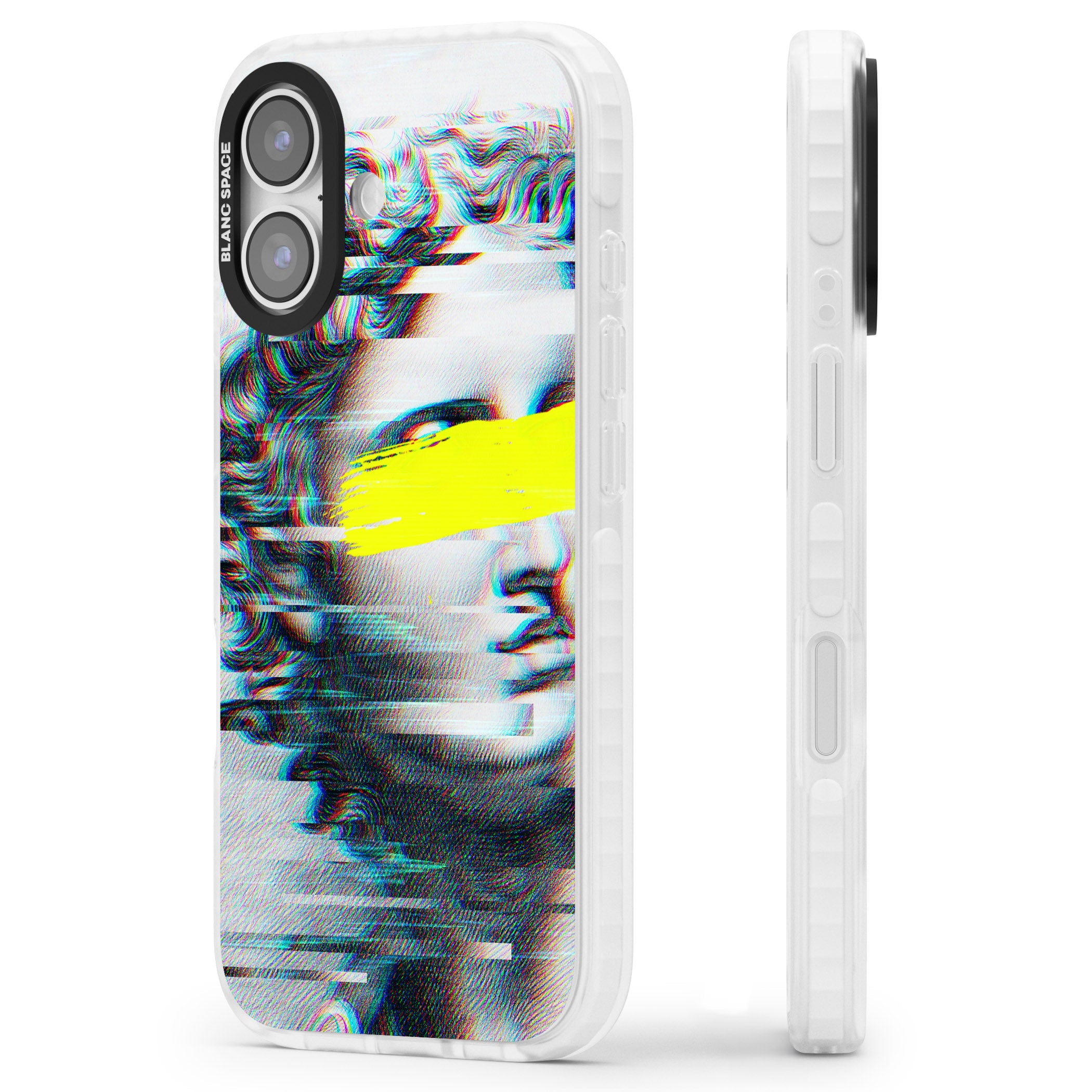 Glitched Fragment iPhone 17 Impact Clear Phone Case Side Profile
