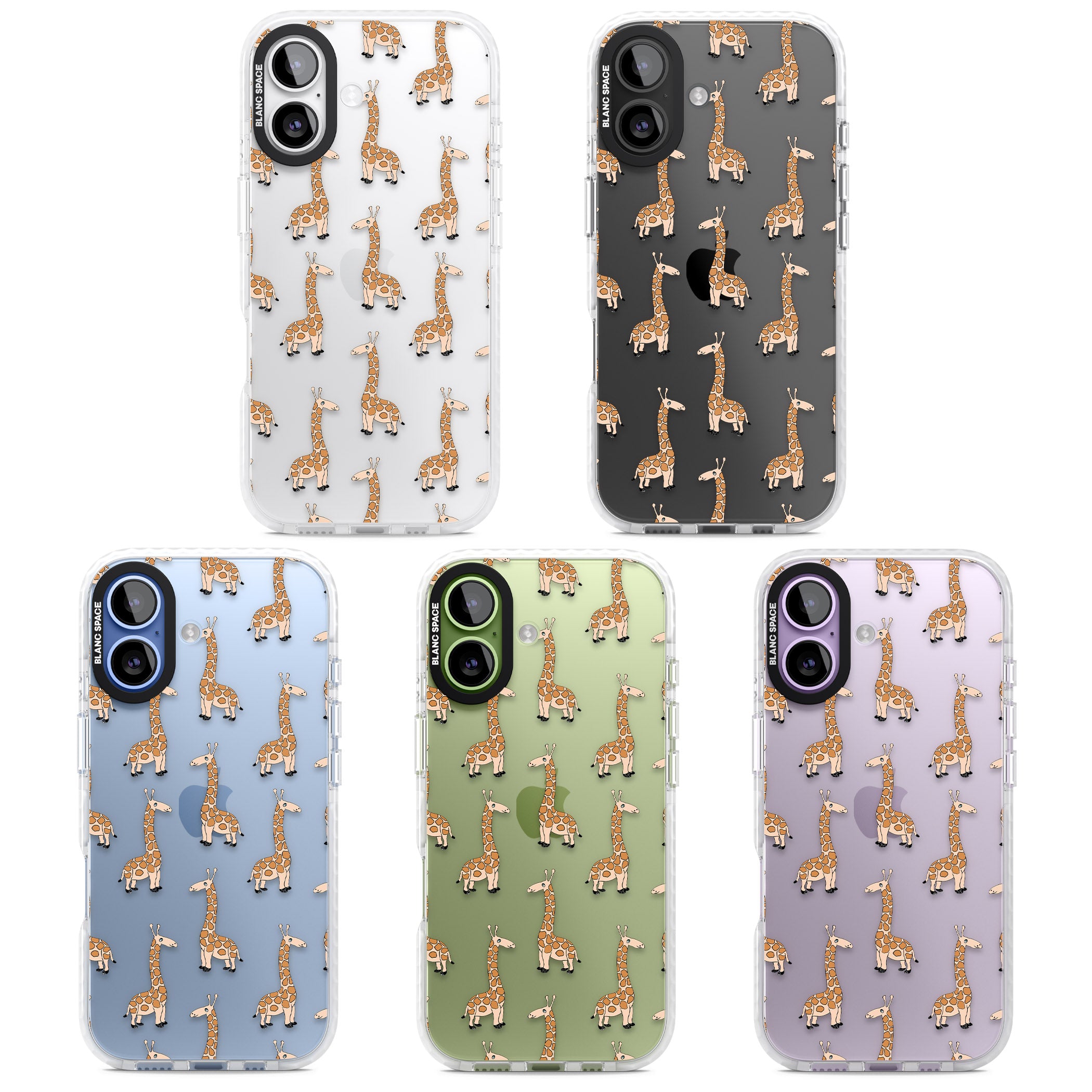 Cute Giraffe Pattern Clear iPhone 17 Impact Clear Phone Case APT Impact Protection