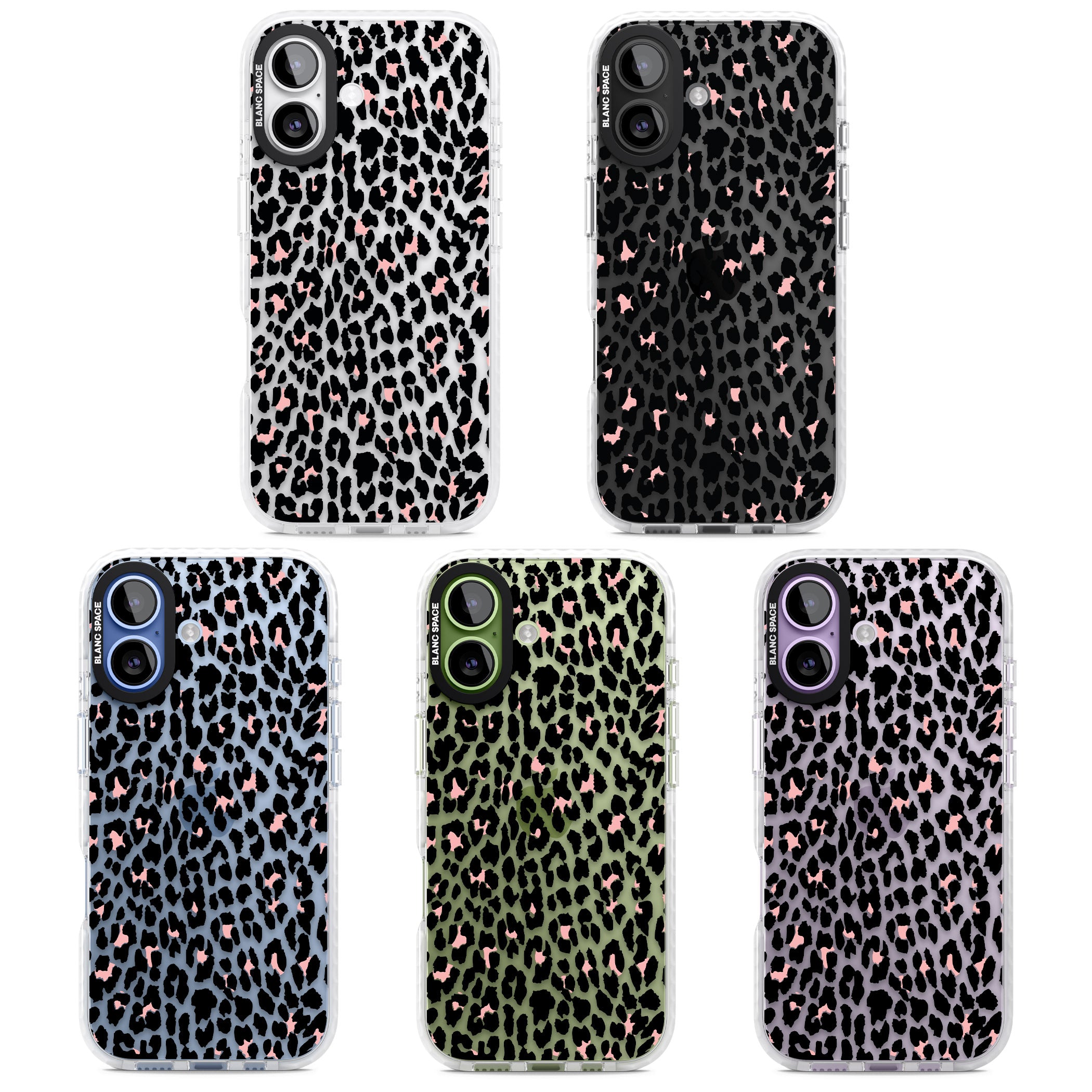 Pink Leopard Print iPhone 17 Impact Clear Phone Case APT Impact Protection