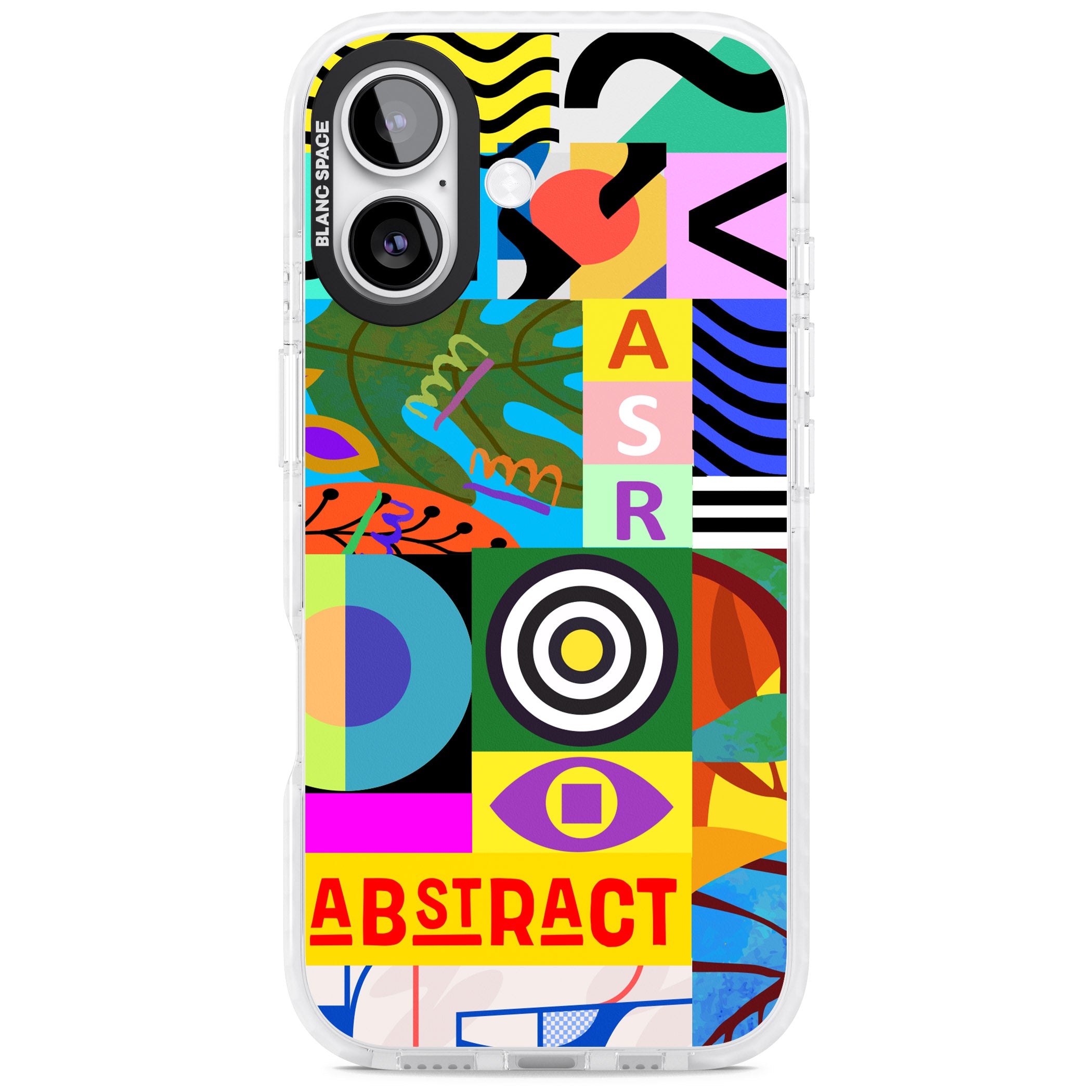 Abstract Pattern Patchwork iPhone 17 Impact Clear Phone Case