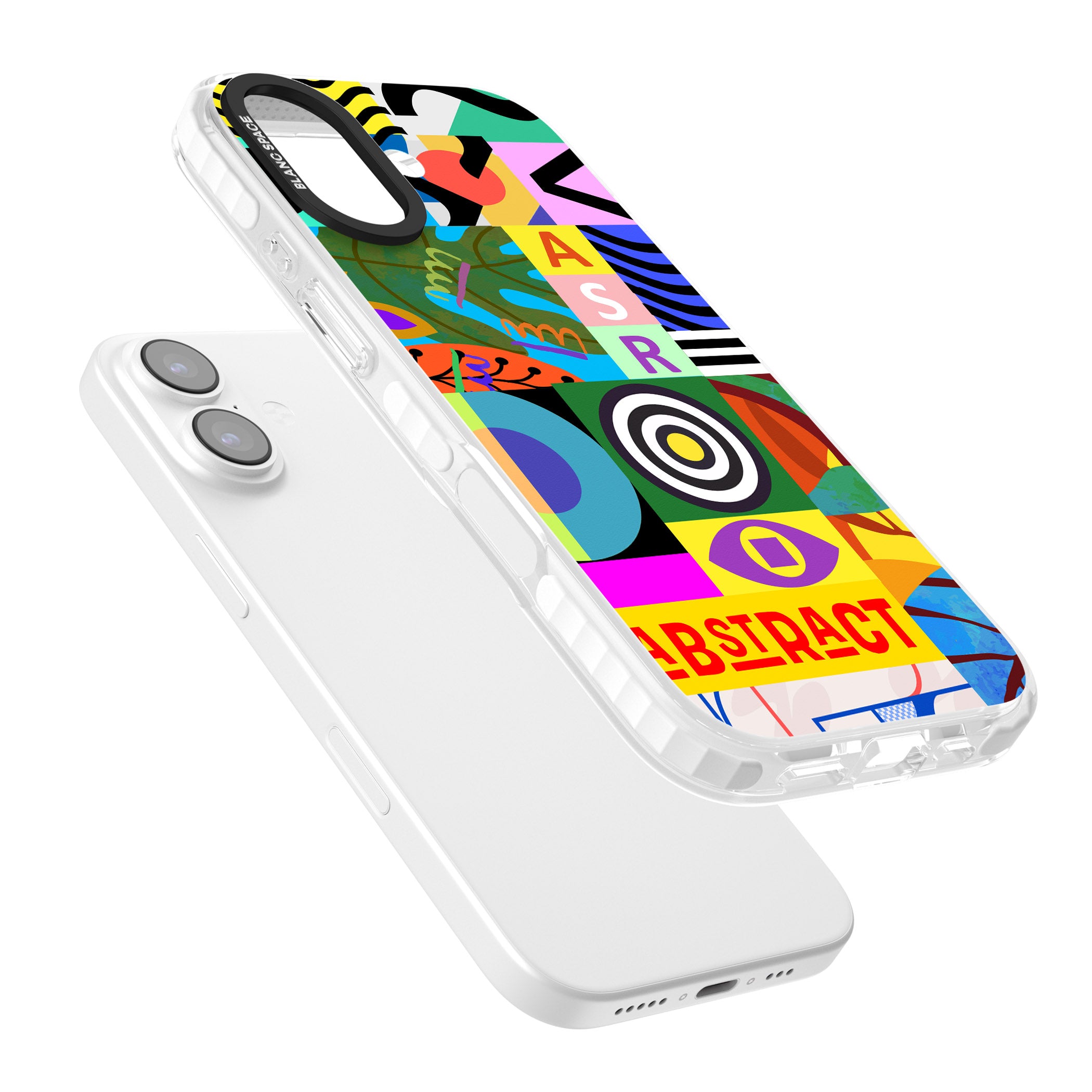 Abstract Pattern Patchwork iPhone 17 Impact Clear Phone Case Colours