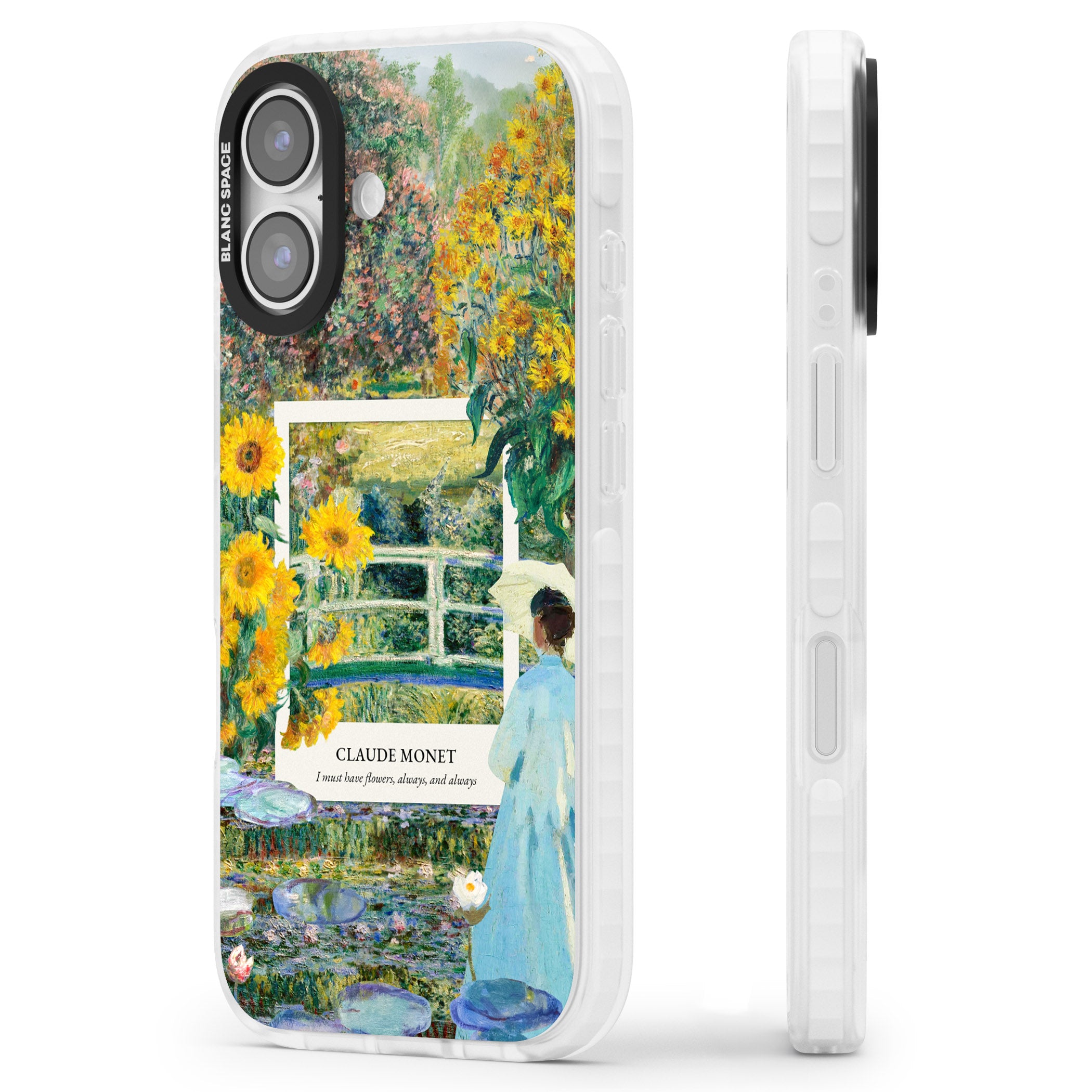 Monet Garden Bridge iPhone 17 Impact Clear Phone Case Side Profile