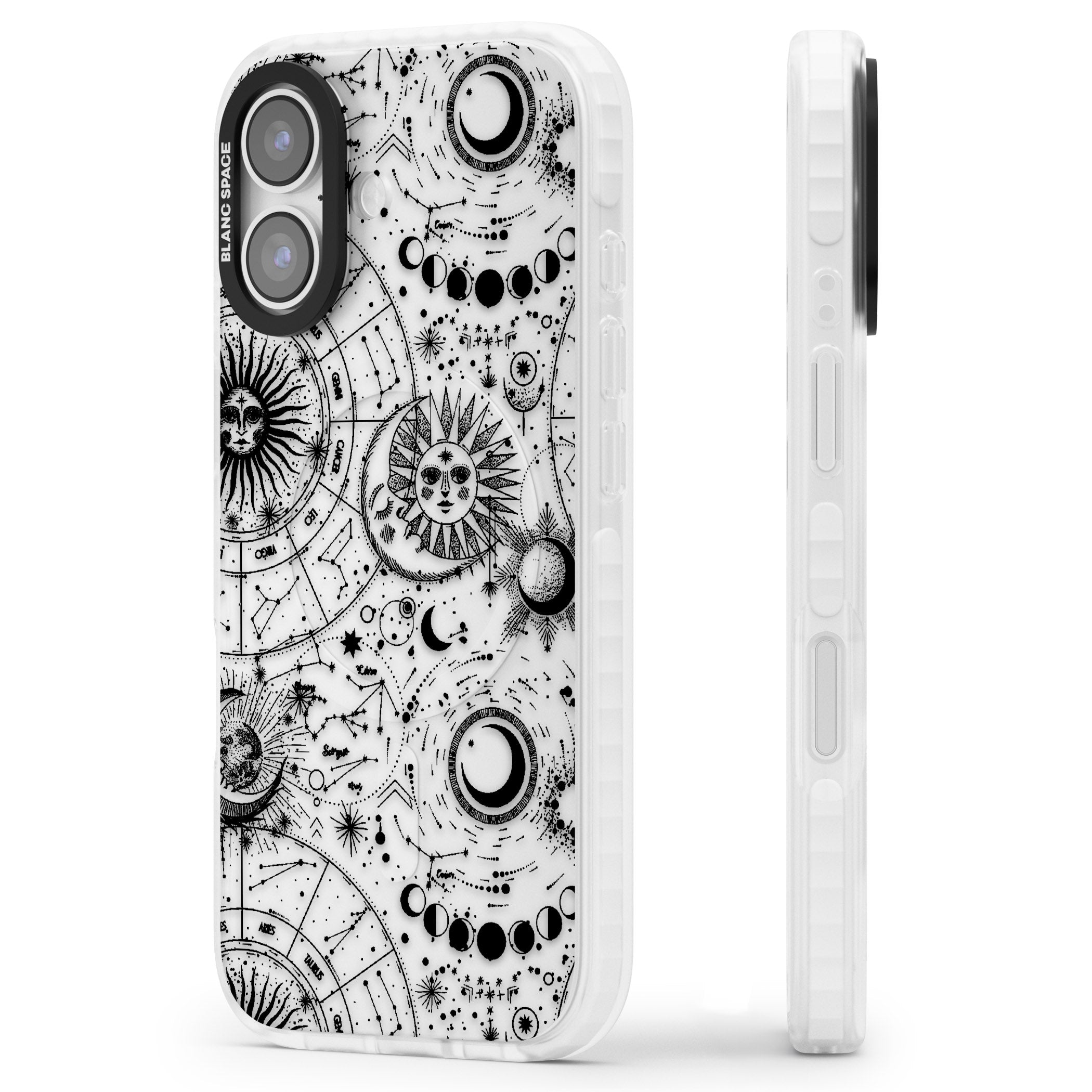 Celestial Zodiac iPhone 17 Impact Clear Phone Case Side Profile