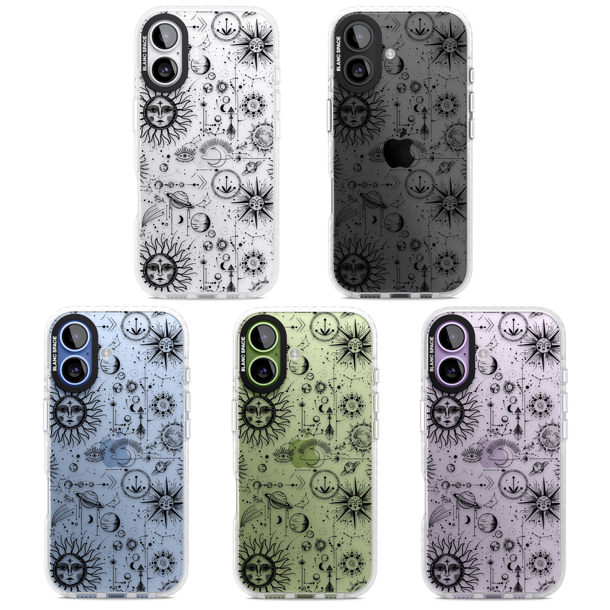 Cosmic Sun & Planets Zodiac iPhone 17 Impact Clear Phone Case APT Impact Protection