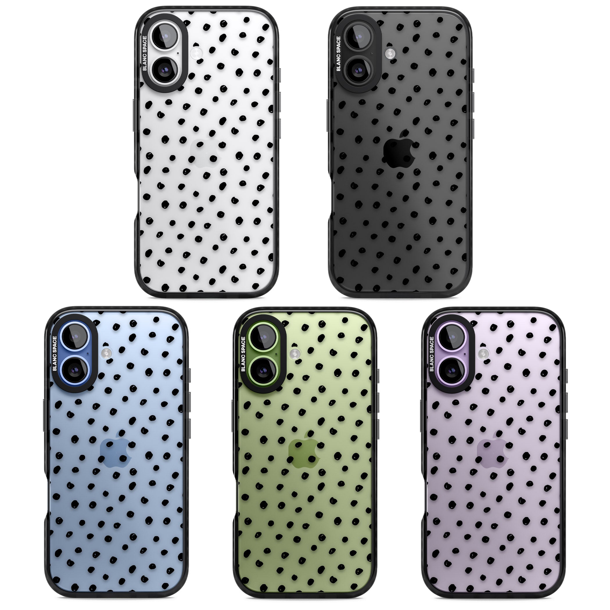 Messy Black Dot Pattern iPhone 17 Impact Black Phone Case APT Impact Protection