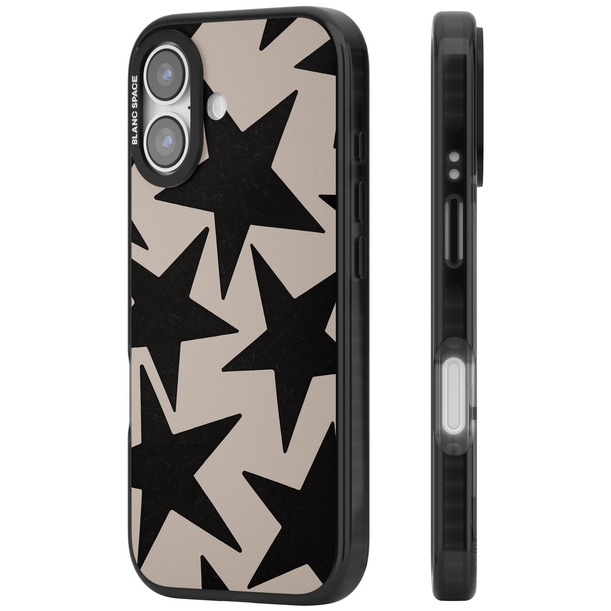 Black Superstars iPhone 16 / iPhone 16 Plus / iPhone 17 Impact Black Phone Case side