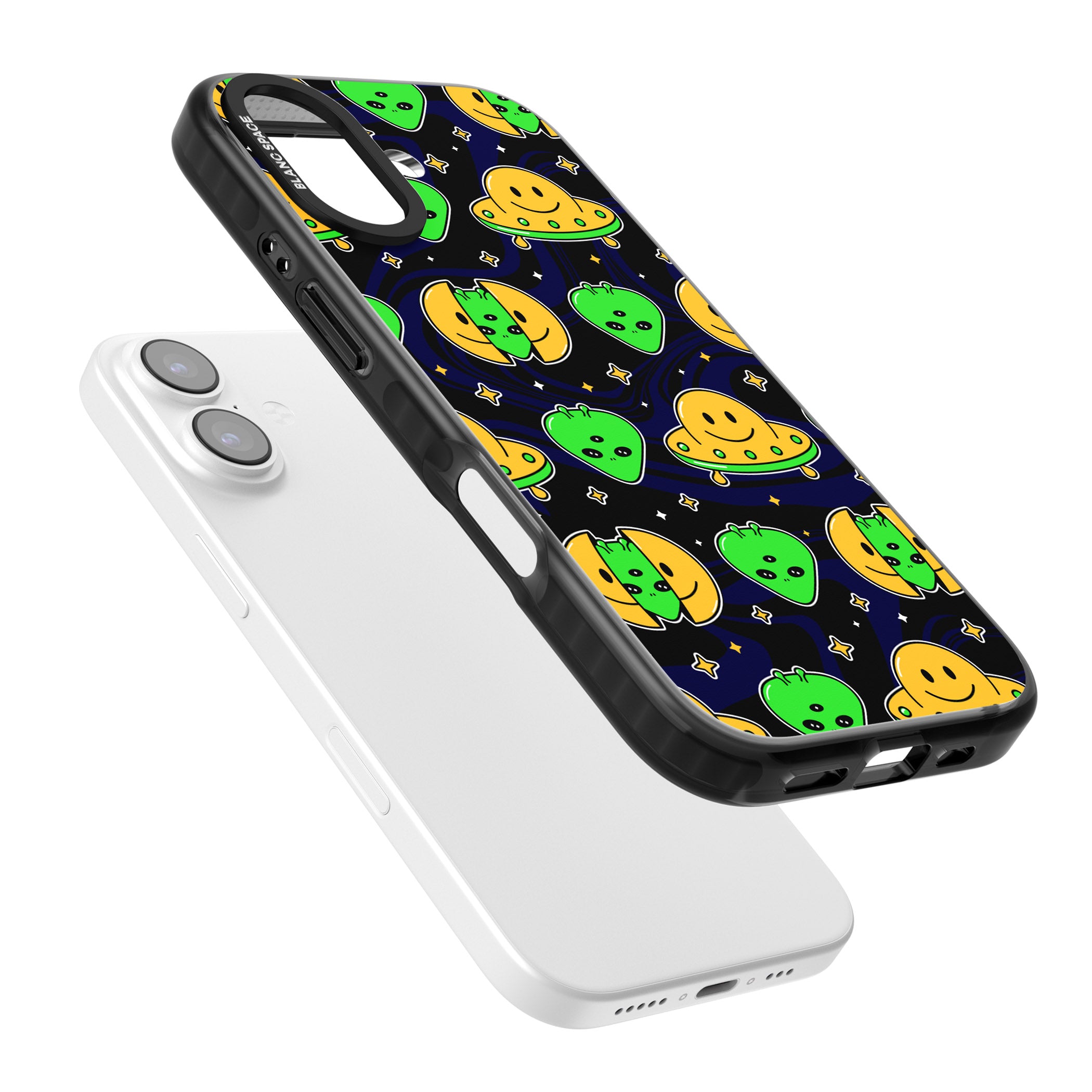 Alien Head Pattern iPhone 17 Impact Black Phone Case Colours