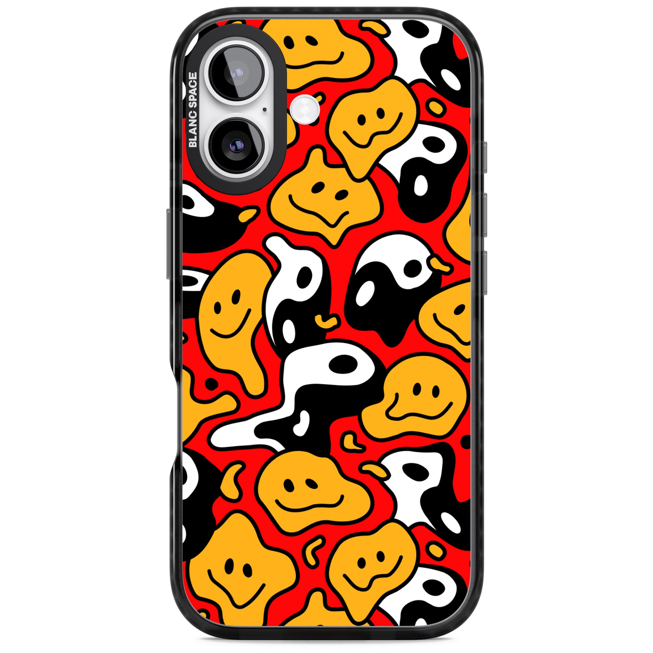 Yin Yang Acid Face iPhone 17 Impact Black Phone Case