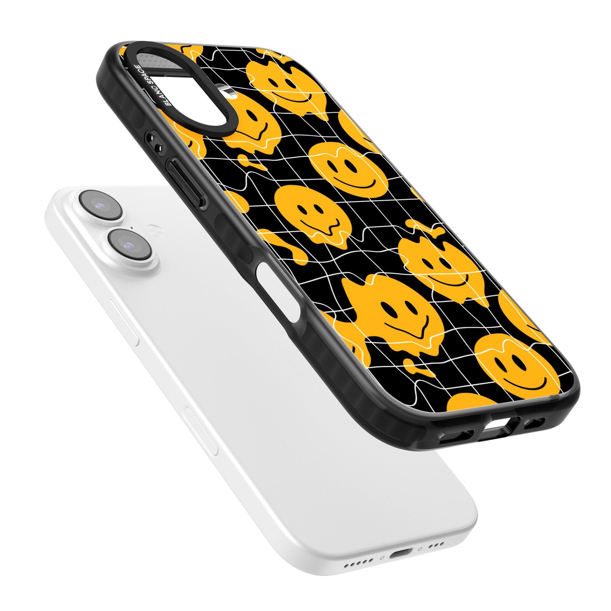 Acid Face Grid Pattern iPhone 17 Impact Black Phone Case Colours
