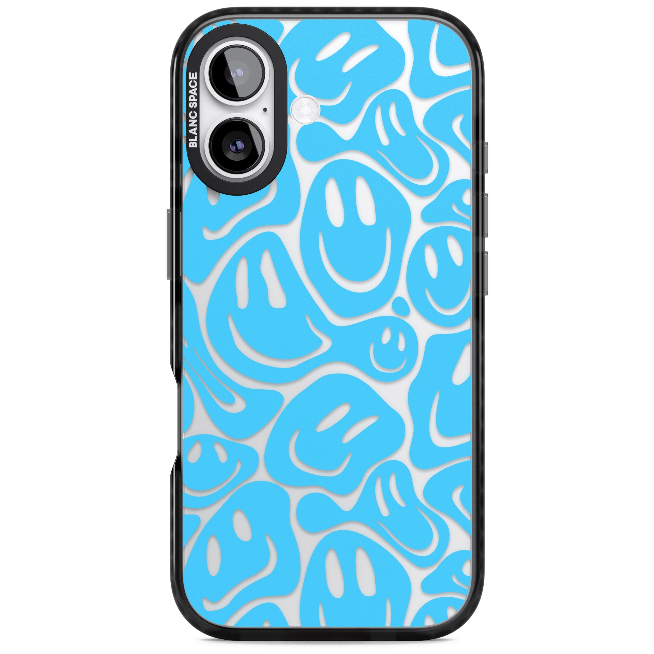 Blue Acid Faces iPhone 17 Impact Black Phone Case