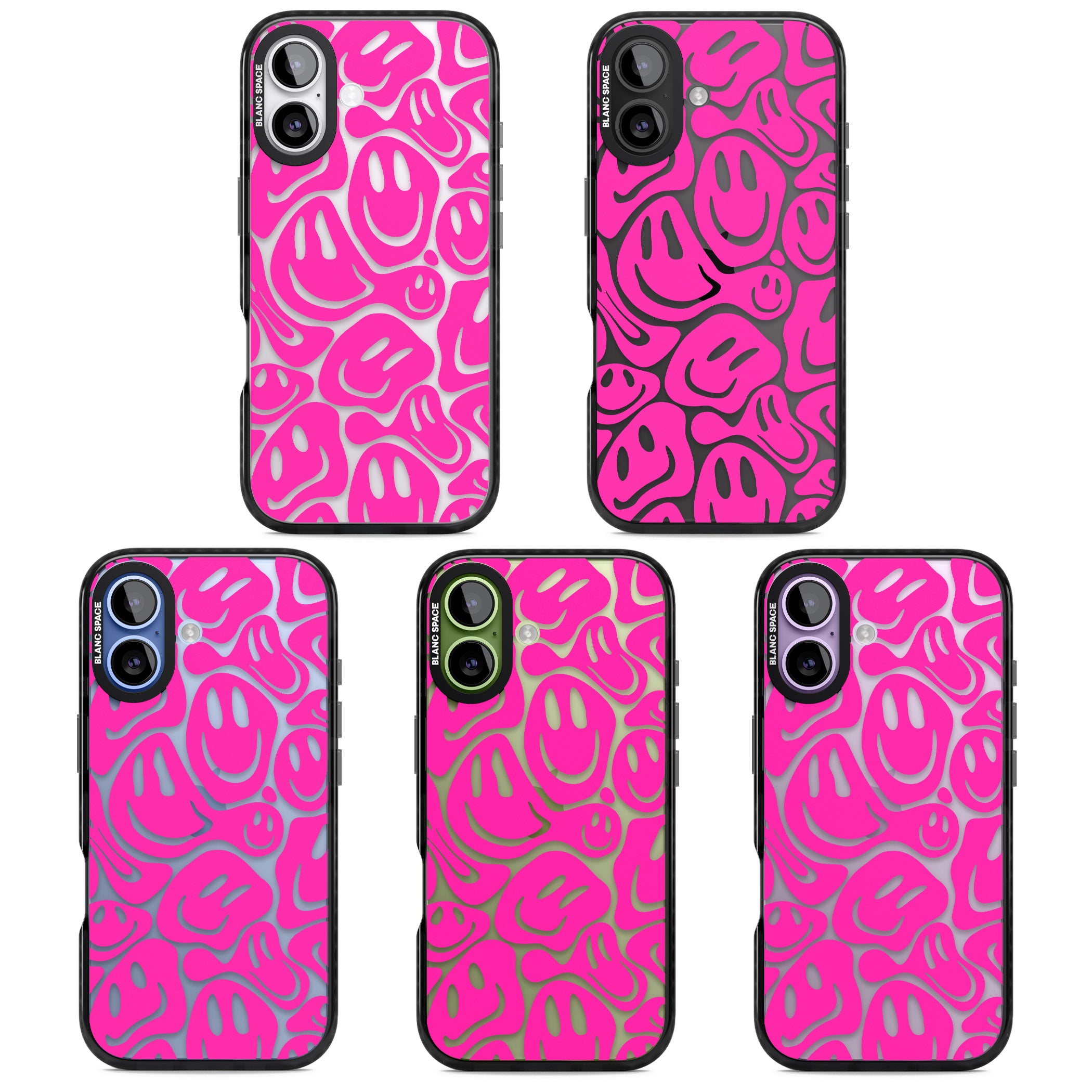 Pink Acid Faces iPhone 17 Impact Black Phone Case APT Impact Protection