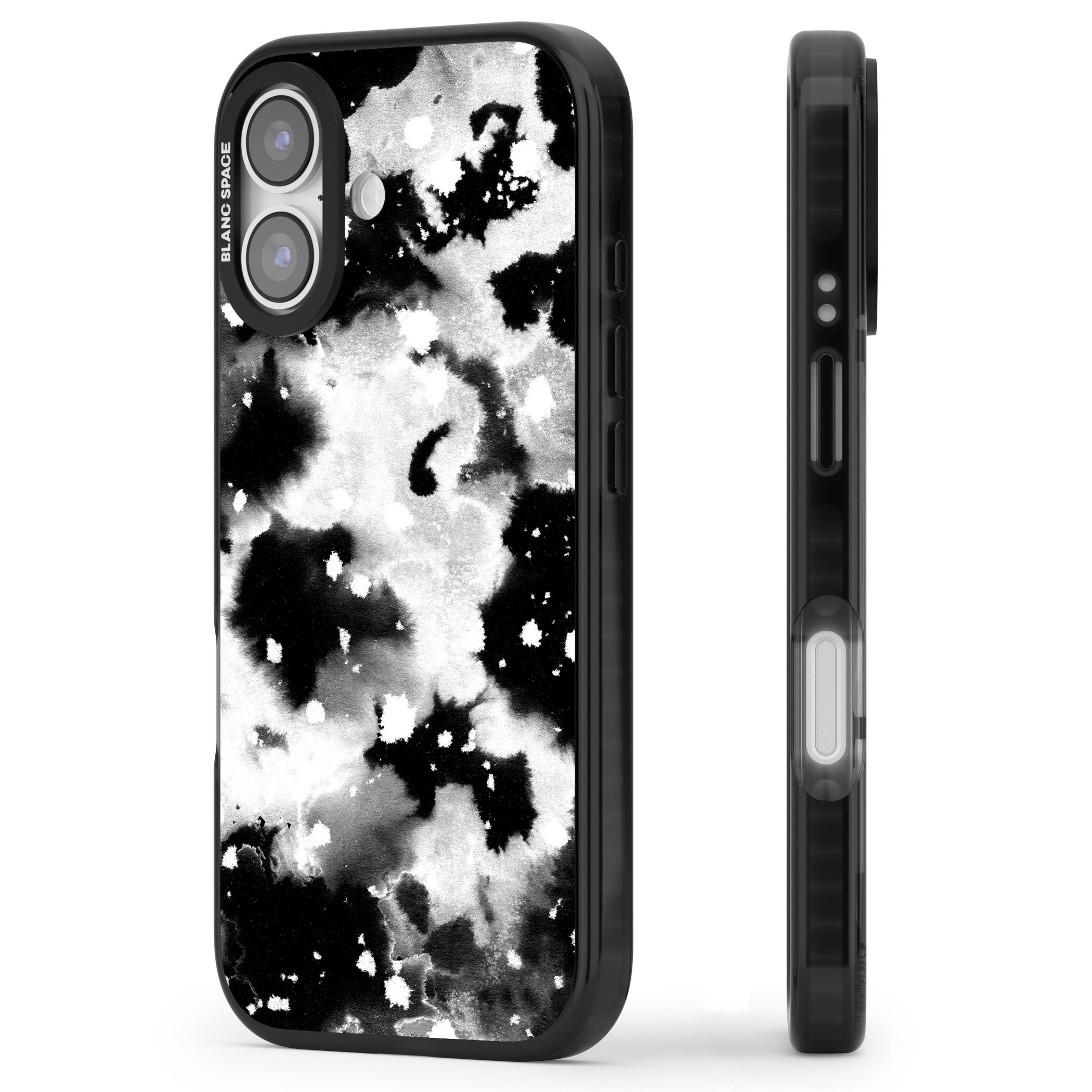 Acid Wash Ink Cloud iPhone 17 Impact Black Phone Case Side Profile