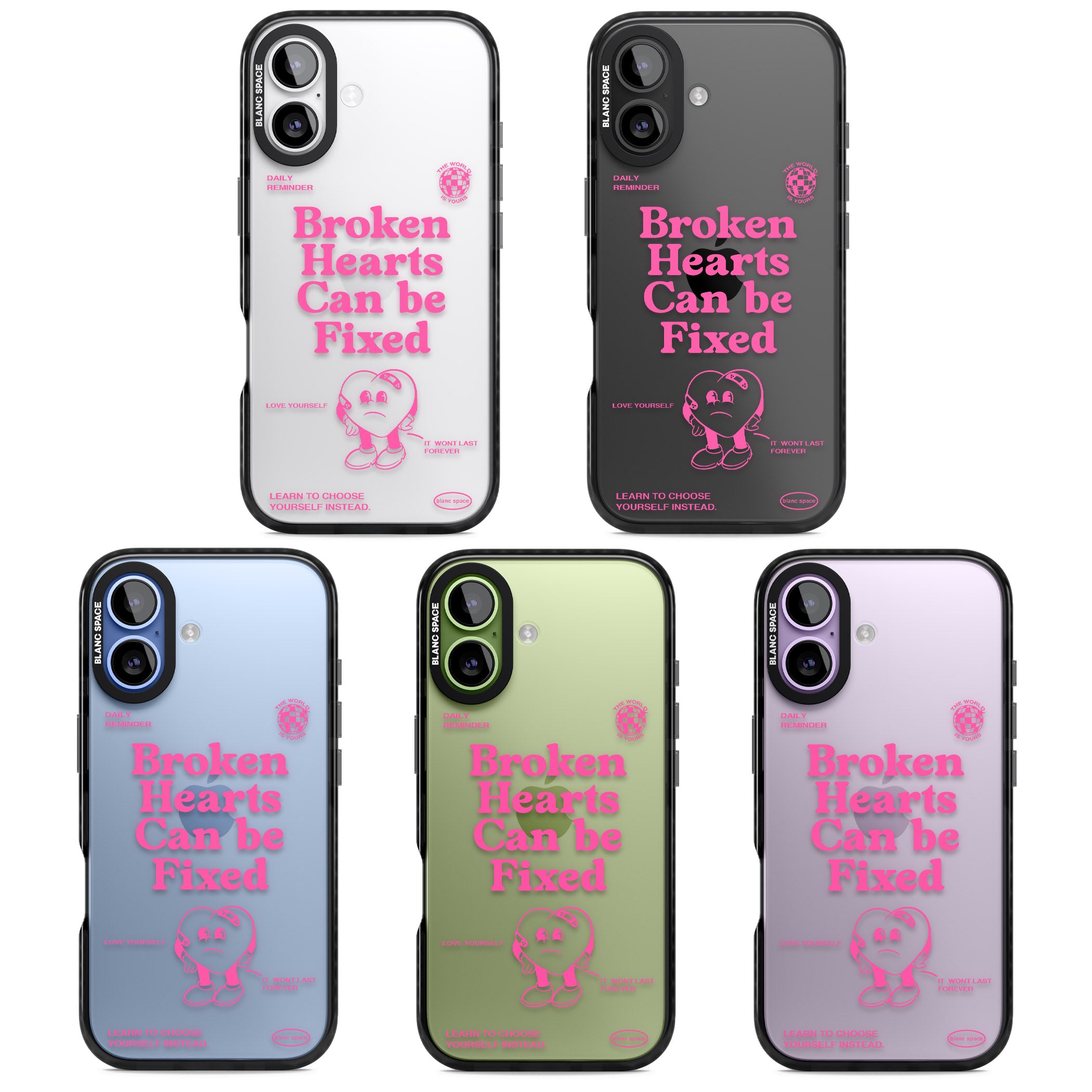 Broken Hearts Can Be Fixed iPhone 17 Impact Black Phone Case APT Impact Protection