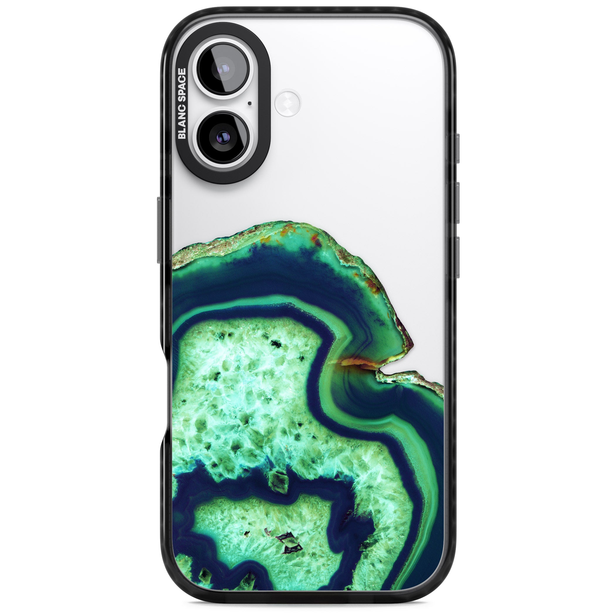 Emerald Agate Slice iPhone 17 Impact Black Phone Case