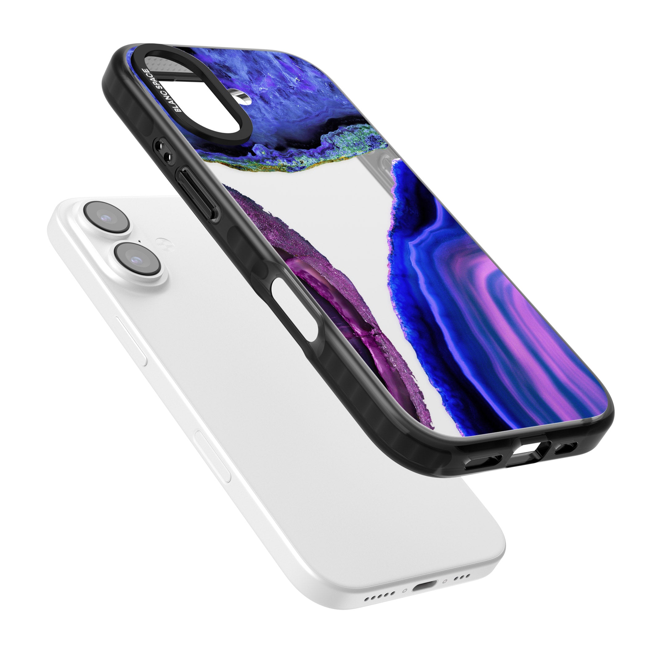 Violet Agate Slice iPhone 17 Impact Black Phone Case Colours