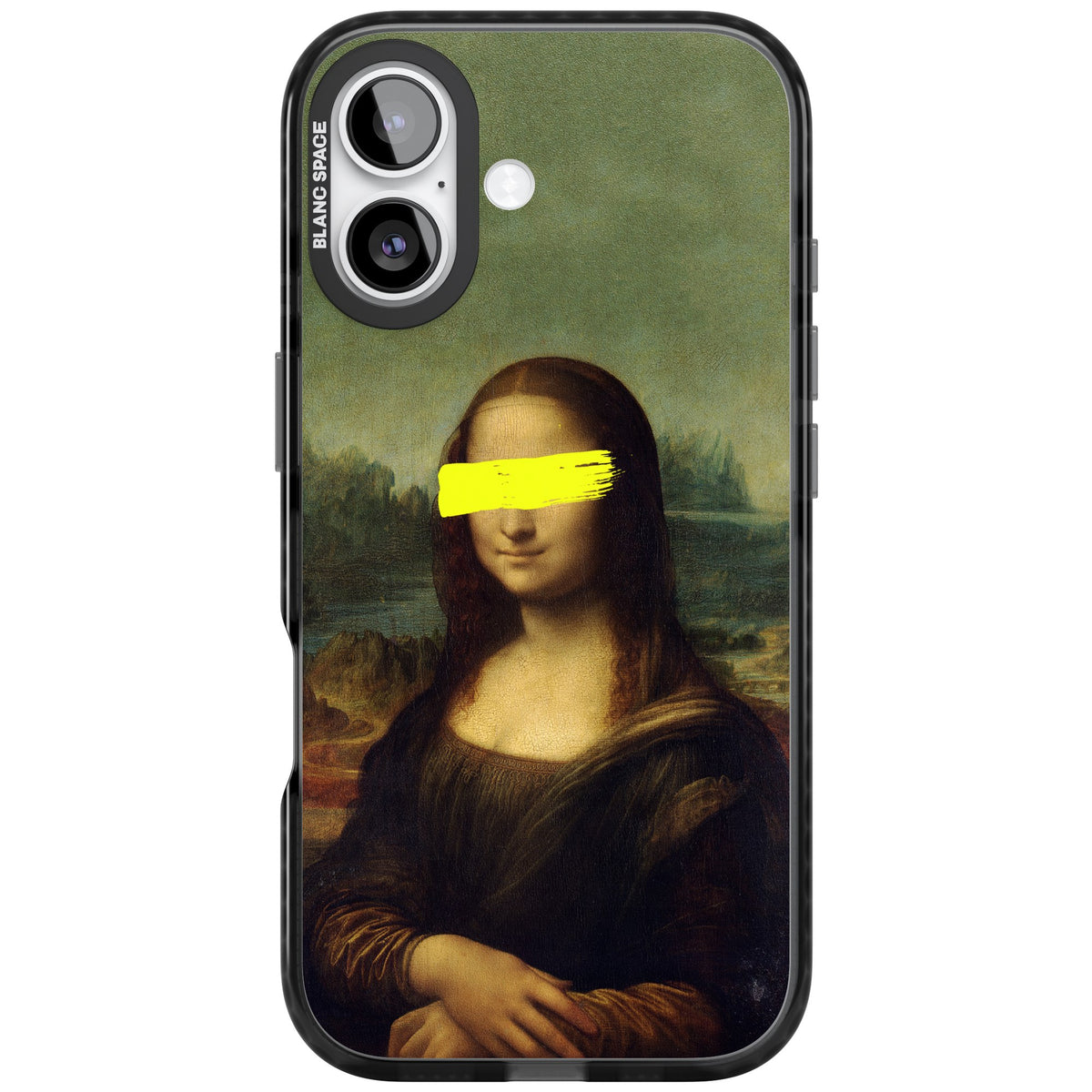 Vandaled Mona Lisa iPhone 16 / iPhone 16 Plus / iPhone 17 Impact Black Phone Case front