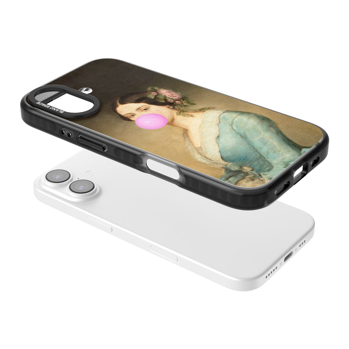 Duchess Bubble iPhone 16 / iPhone 16 Plus / iPhone 17 Impact Black Phone Case angled
