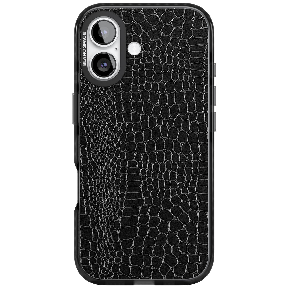 Black Snakeskin iPhone 16 / iPhone 16 Plus / iPhone 17 Impact Black Phone Case front