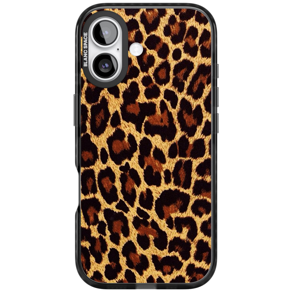 Classic Leopard iPhone 16 / iPhone 16 Plus / iPhone 17 Impact Black Phone Case front