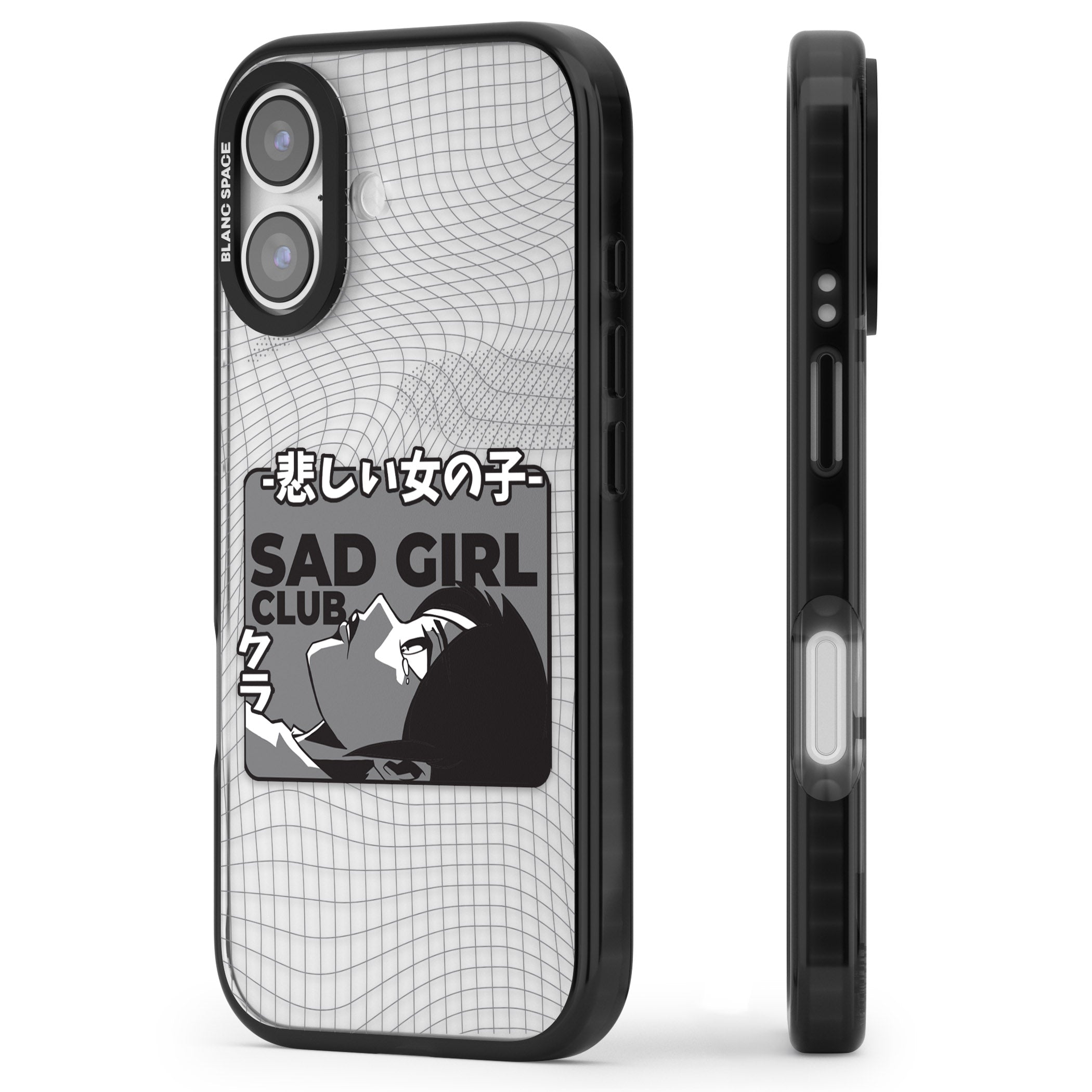Sad Girl Club iPhone 17 Impact Black Phone Case Side Profile