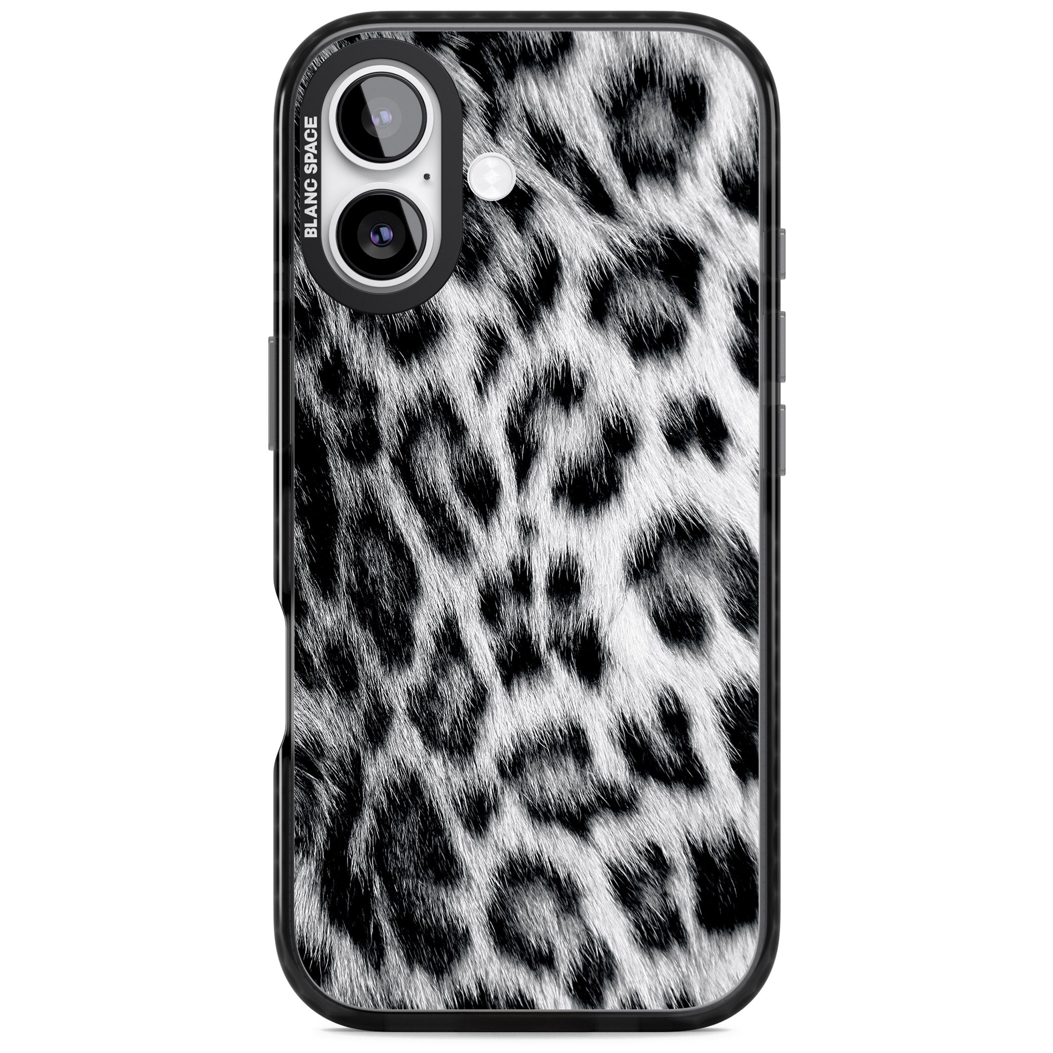 Animal Fur Pattern Snow Leopard iPhone 17 Impact Black Phone Case