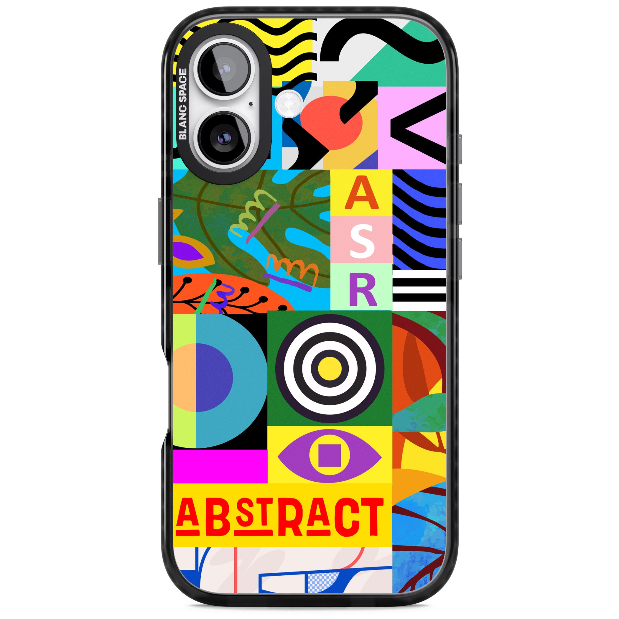 Abstract Pattern Patchwork iPhone 17 Impact Black Phone Case