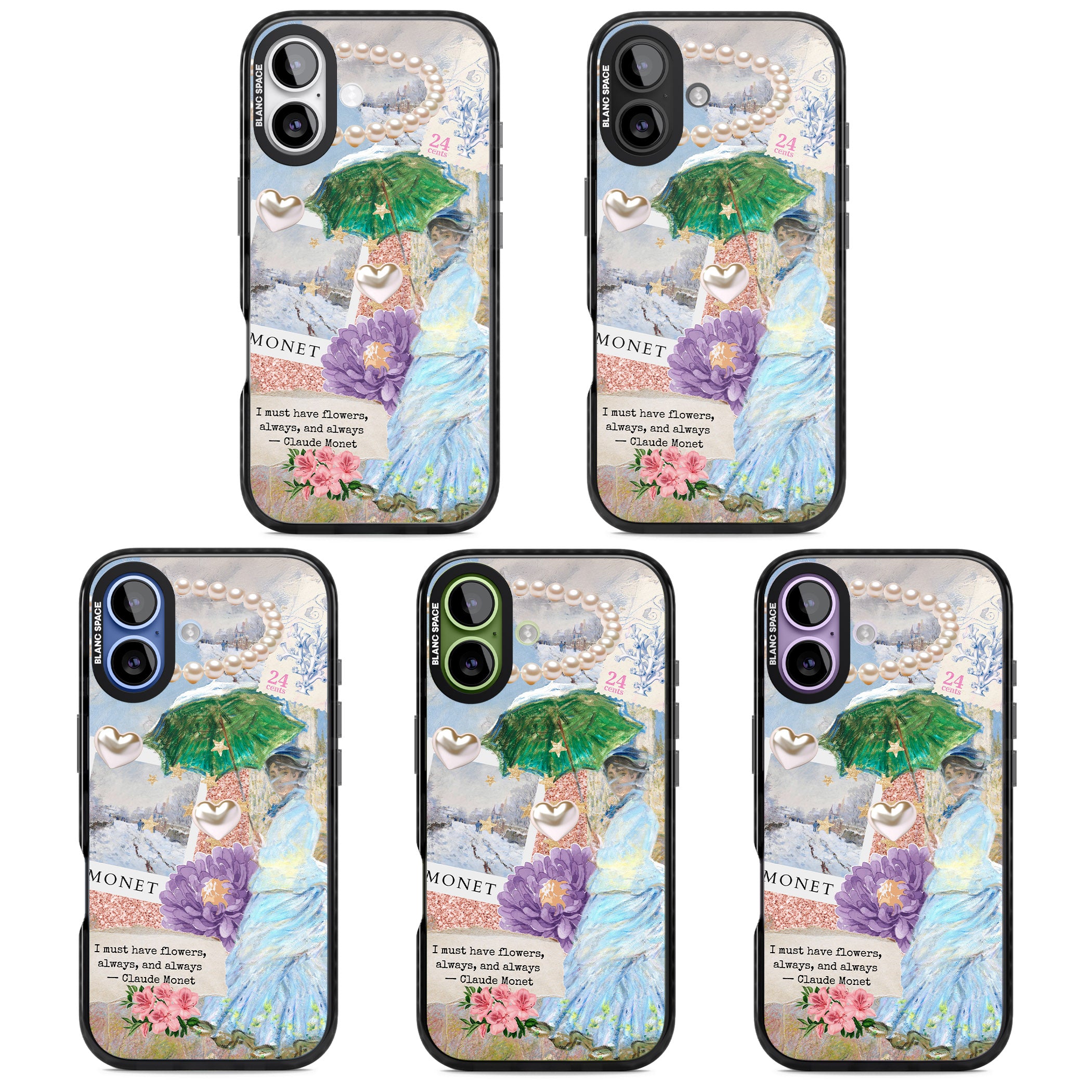 Monet 'Must Have Flowers' Collage iPhone 17 Impact Black Phone Case APT Impact Protection