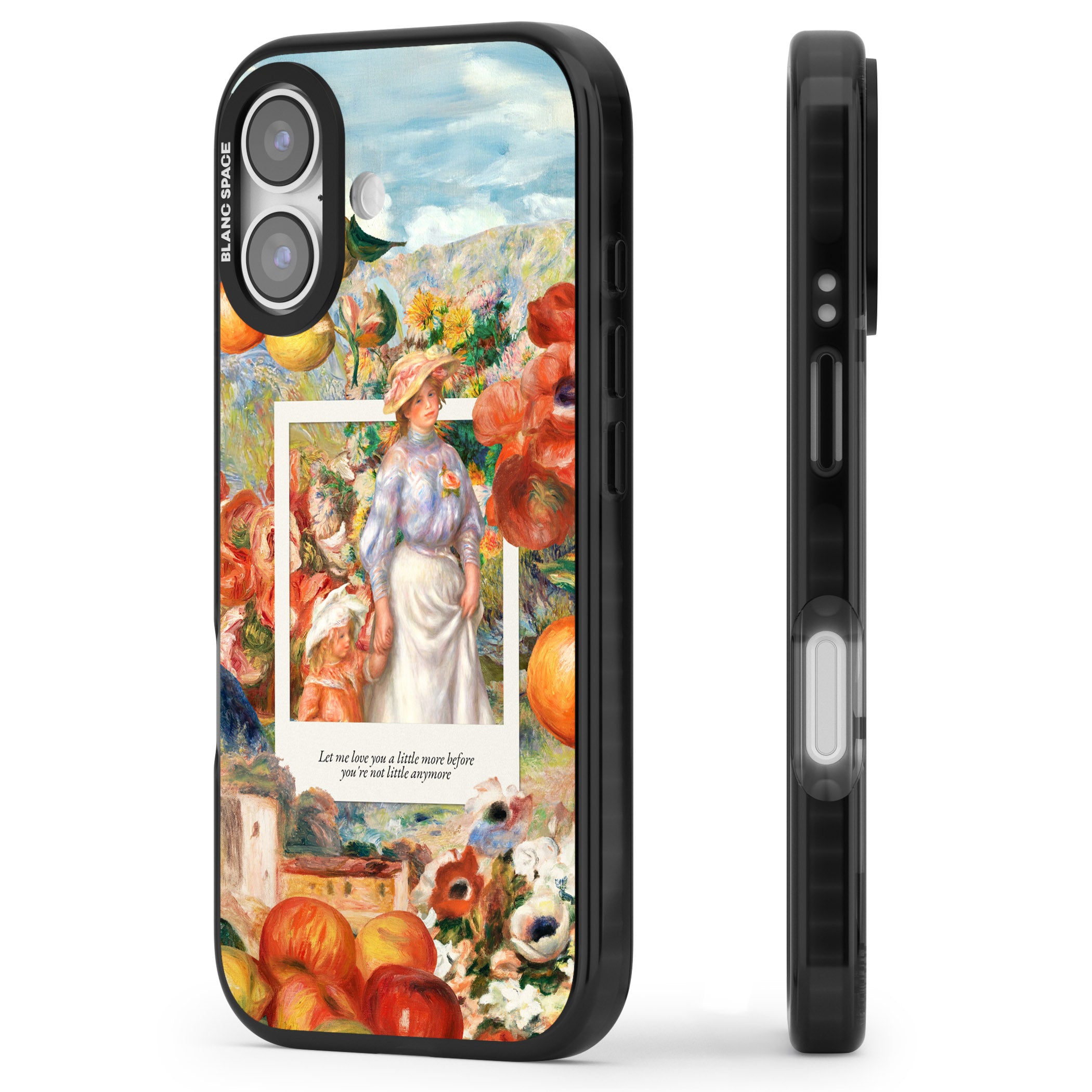 Renoir Mother & Child iPhone 17 Impact Black Phone Case Side Profile
