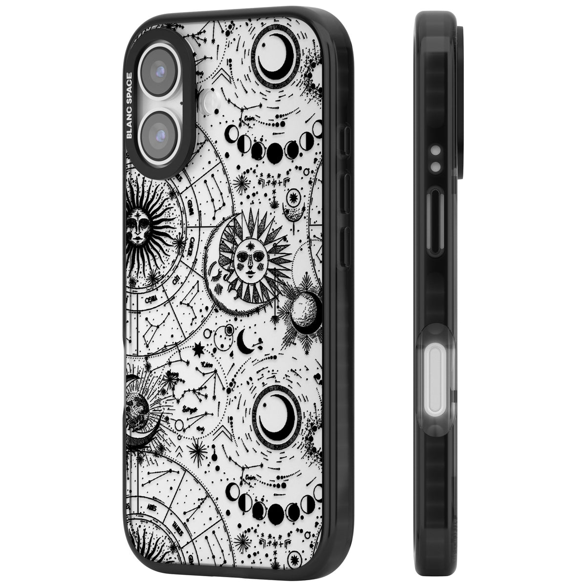Astral Mystic iPhone 16 / iPhone 16 Plus / iPhone 17 Impact Black Phone Case side