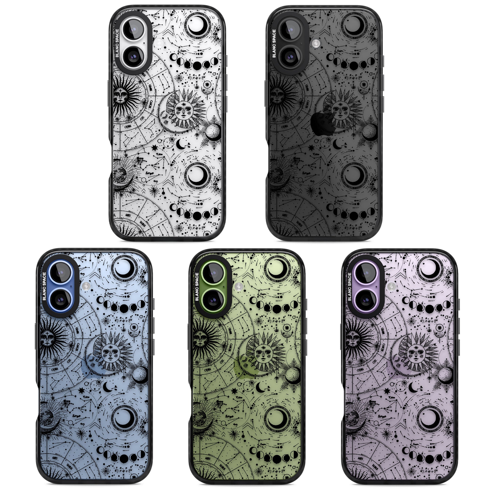 Celestial Zodiac iPhone 17 Impact Black Phone Case APT Impact Protection