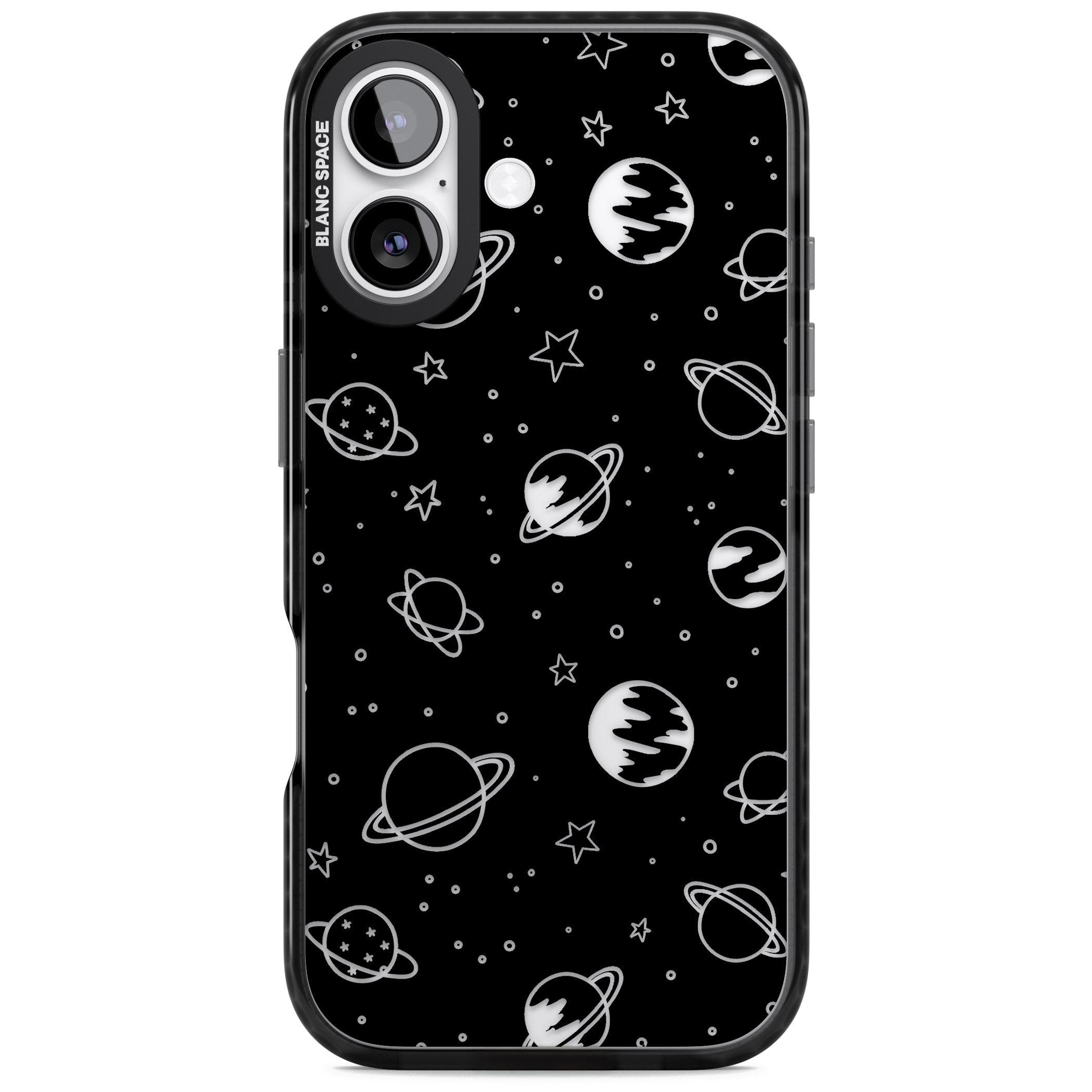 Cosmic Sketch Clear Black iPhone 17 Impact Black Phone Case