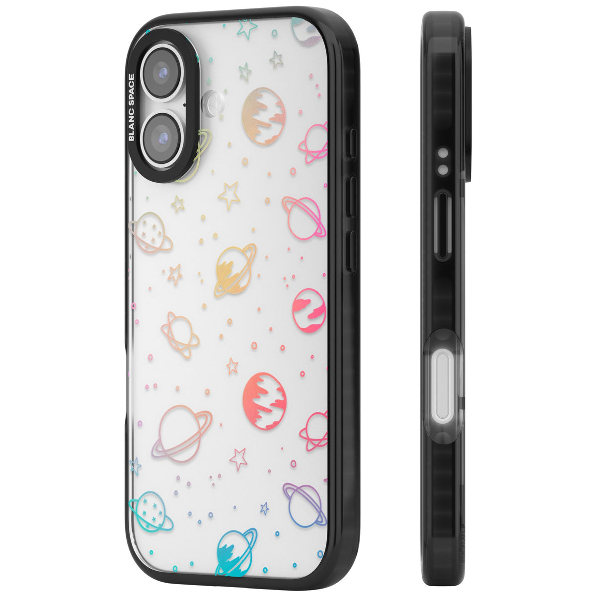 Pastel Cosmos iPhone 16 / iPhone 16 Plus / iPhone 17 Impact Black Phone Case side