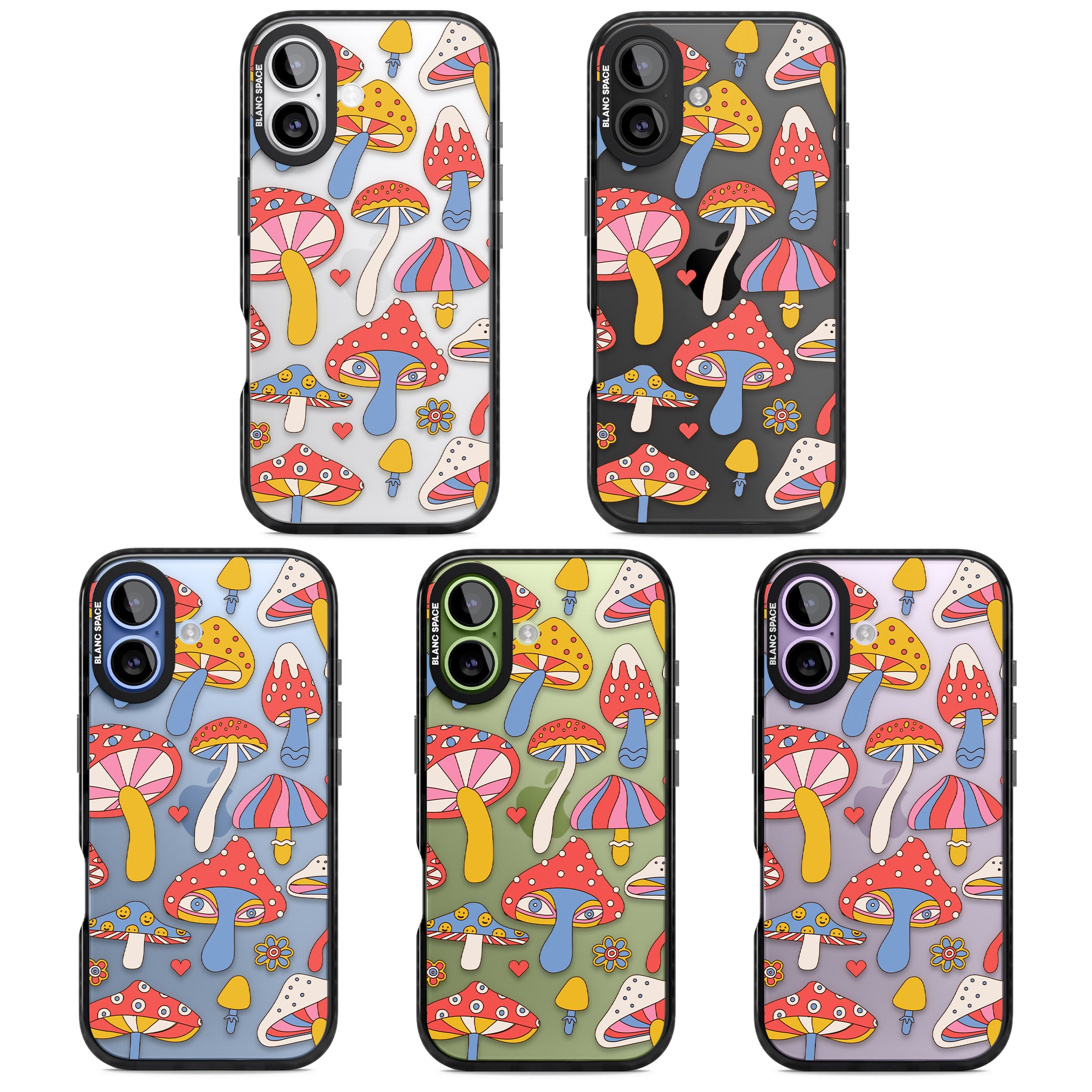 Vibrant Shrooms iPhone 17 Impact Black Phone Case APT Impact Protection