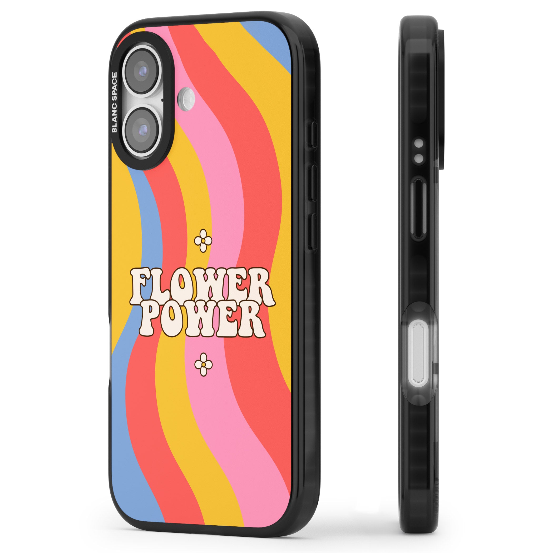 Melting Flower Power iPhone 17 Impact Black Phone Case Side Profile