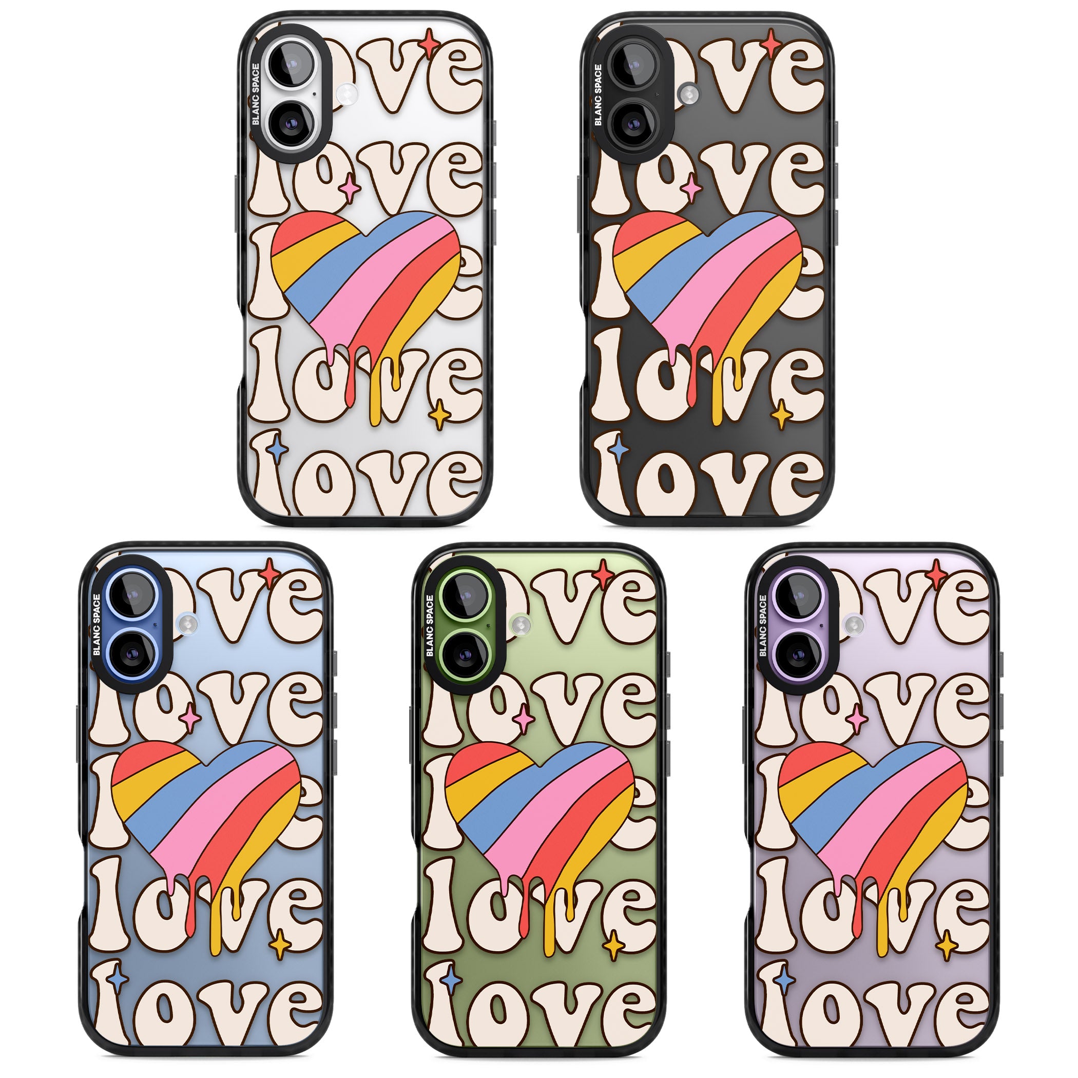 Groovy Love iPhone 17 Impact Black Phone Case APT Impact Protection