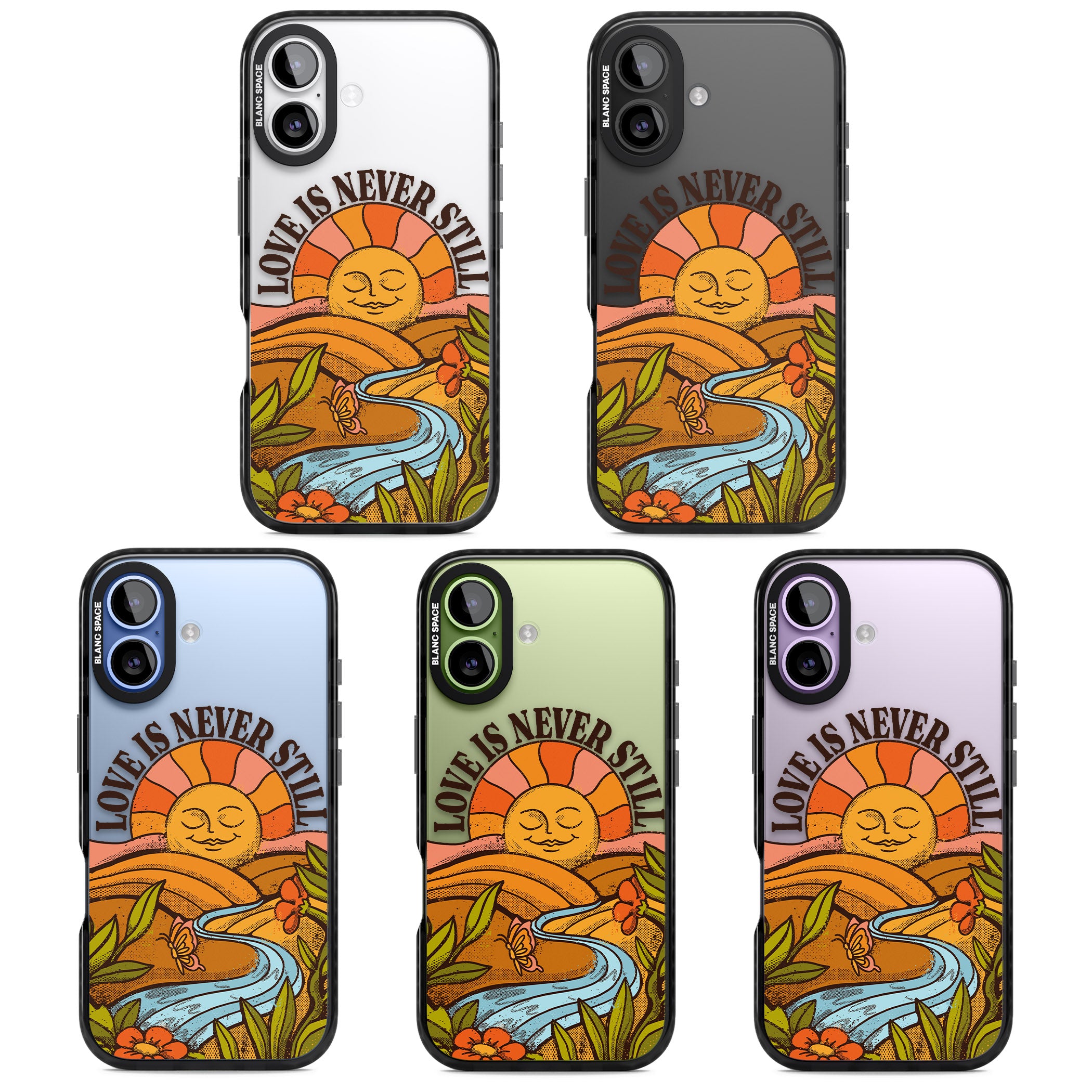 Love Is Never Still iPhone 17 Impact Black Phone Case APT Impact Protection