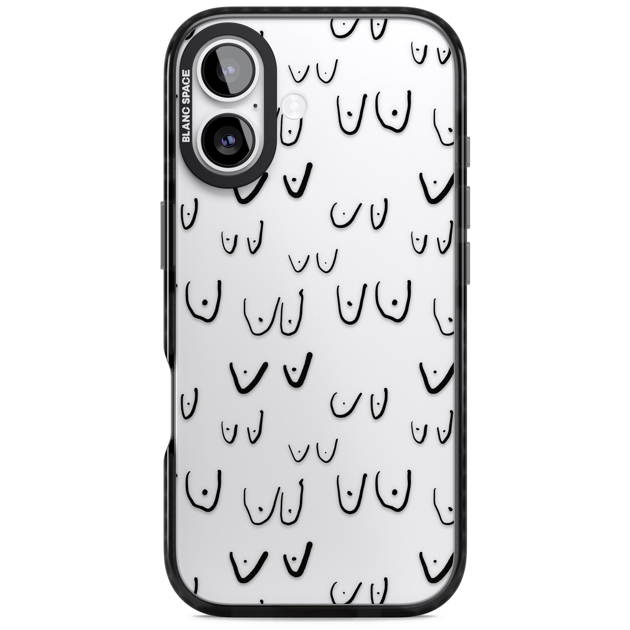 Boob Pattern (Black) iPhone 17 Impact Black Phone Case