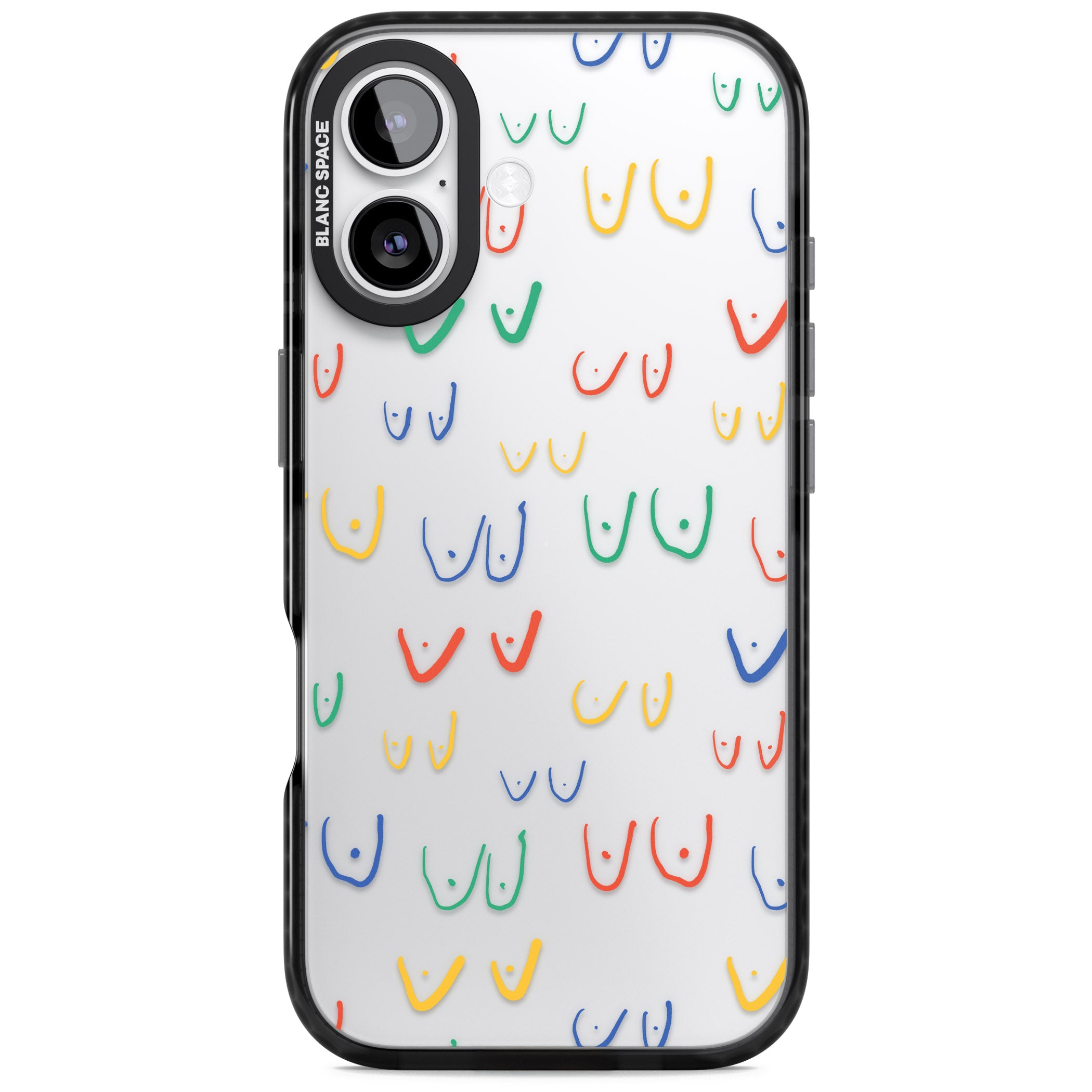 Boob Pattern (Mixed Colours) iPhone 17 Impact Black Phone Case