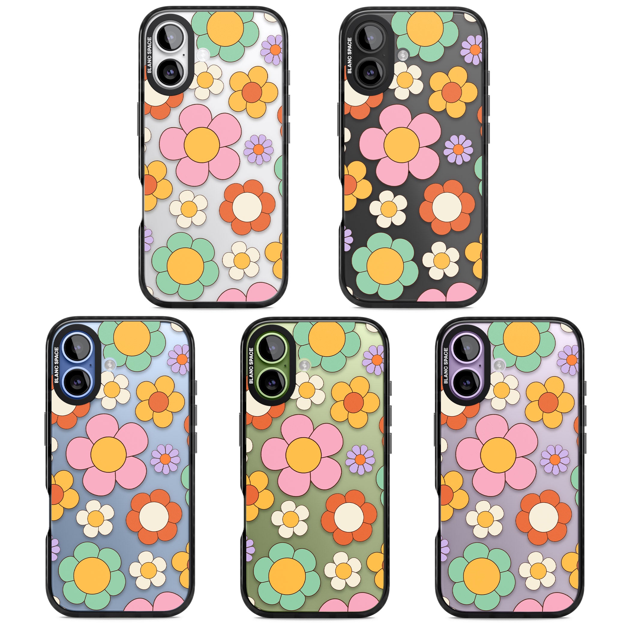 Groovy Blossoms iPhone 17 Impact Black Phone Case APT Impact Protection