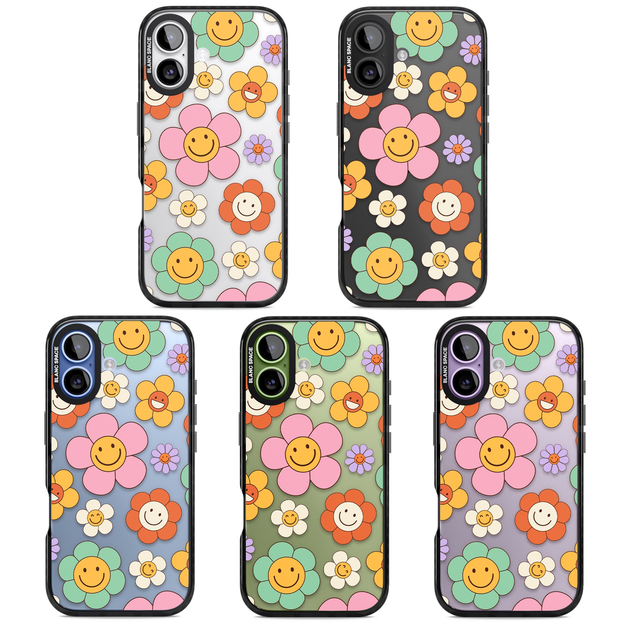 Happy Blossoms iPhone 17 Impact Black Phone Case APT Impact Protection