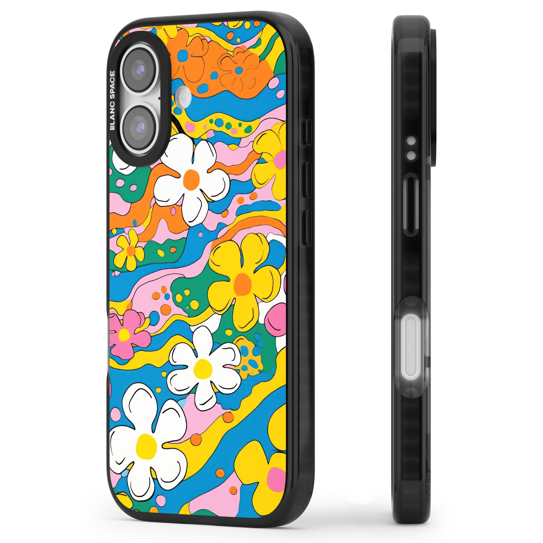 Vibrant Bloom iPhone 17 Impact Black Phone Case Side Profile