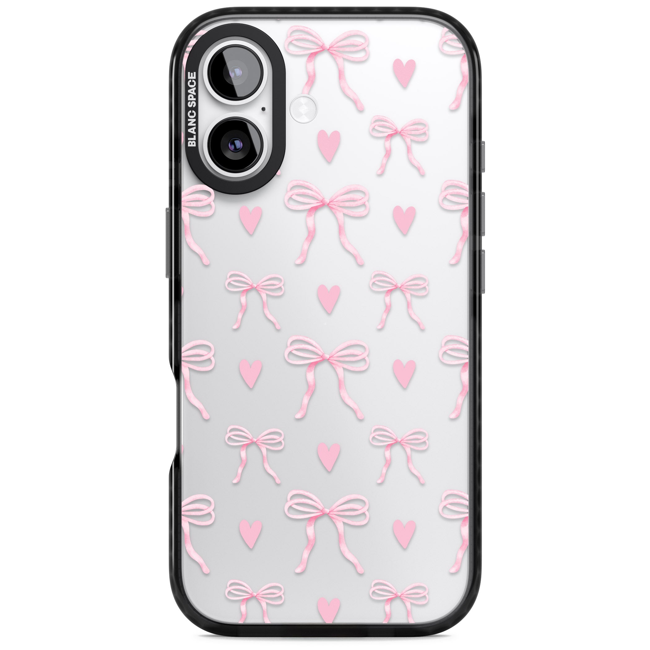 Pink Bows & Hearts iPhone 17 Impact Black Phone Case