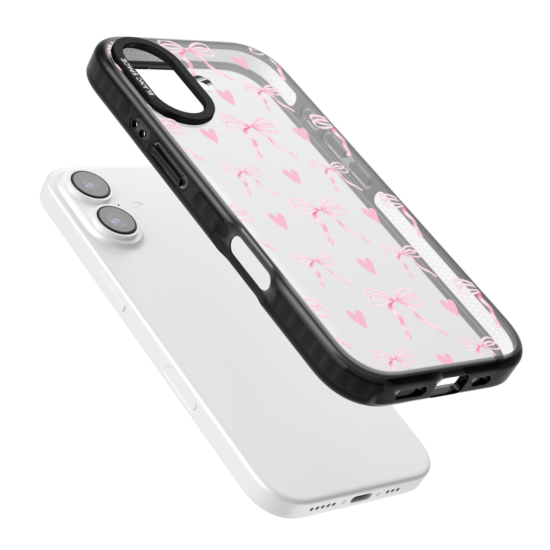 Pink Bows & Hearts iPhone 17 Impact Black Phone Case Colours