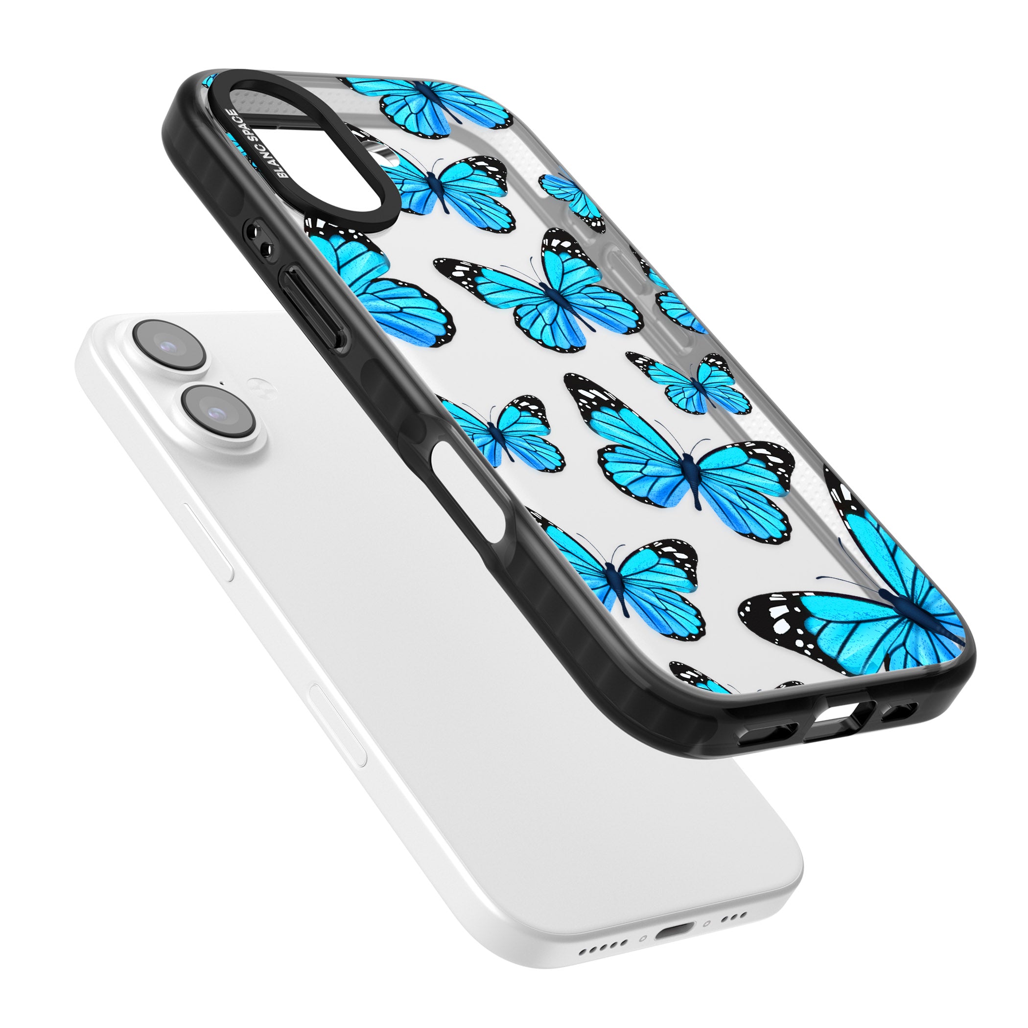 Blue Butterflies iPhone 17 Impact Black Phone Case Colours