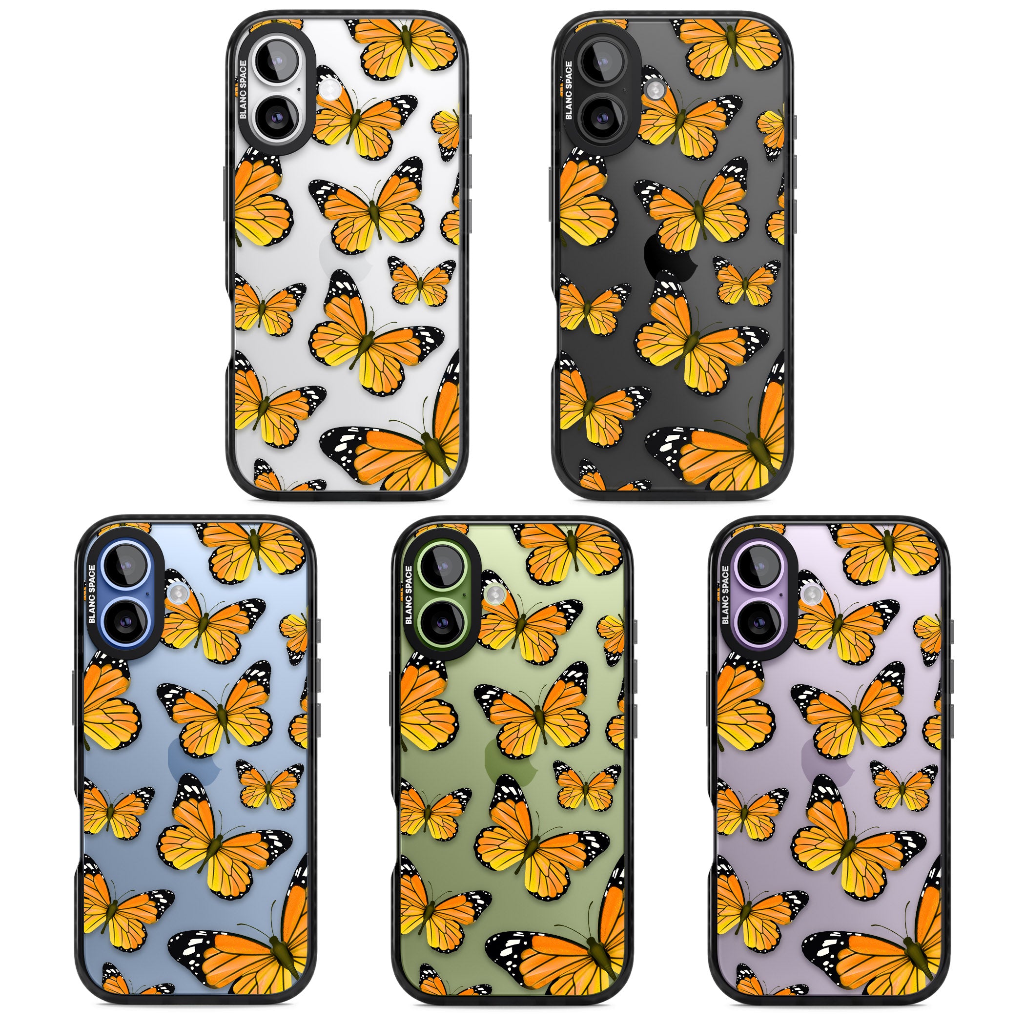 Sun Yellow Butterflies iPhone 17 Impact Black Phone Case APT Impact Protection
