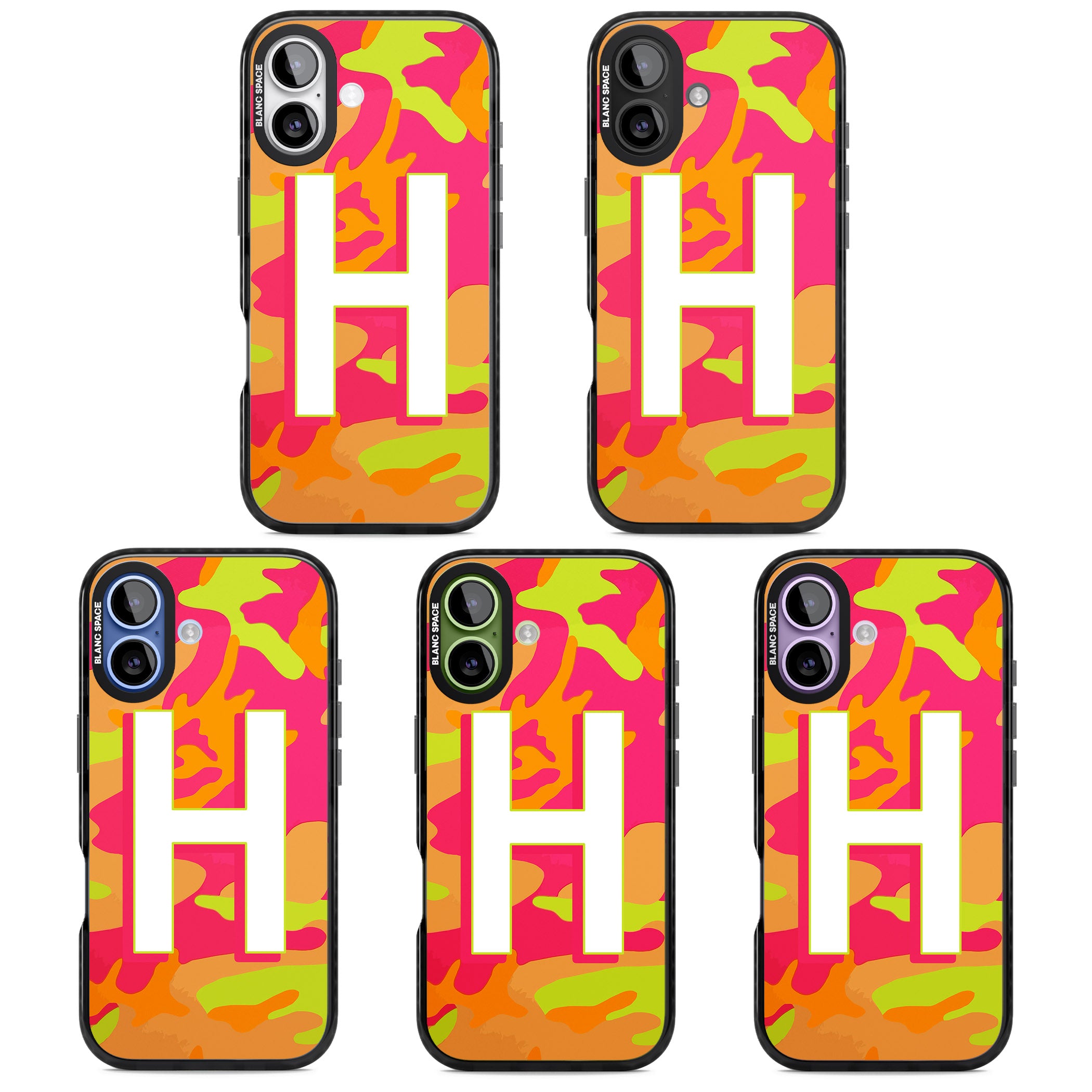 Personalised Neon Camo iPhone 17 Impact Black Phone Case APT Impact Protection